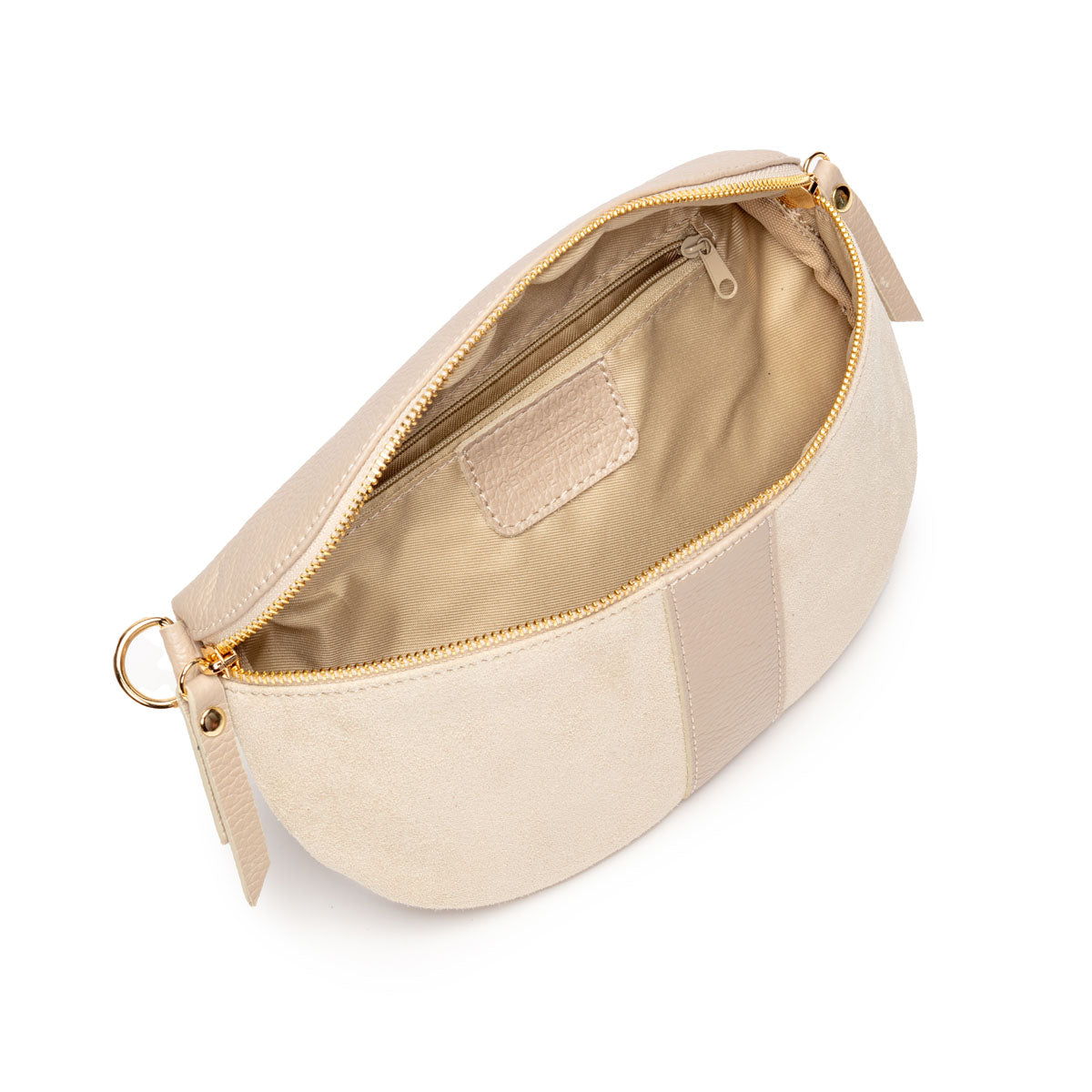 Elie Beaumont Suede Sling Bag Biscuit