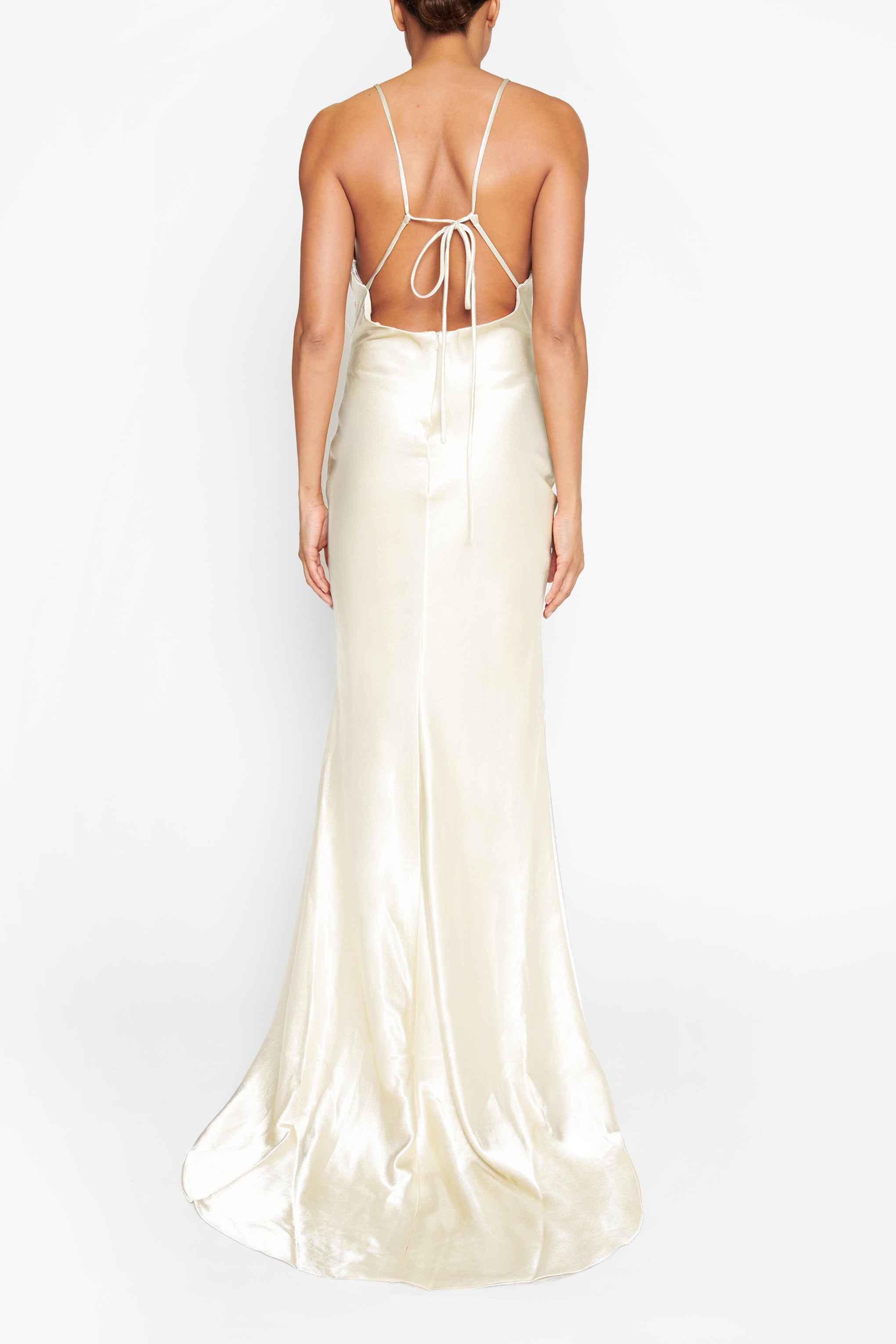 Pippa Ivory Bridesmaid Cowl-Neck Slip Dress-image-2
