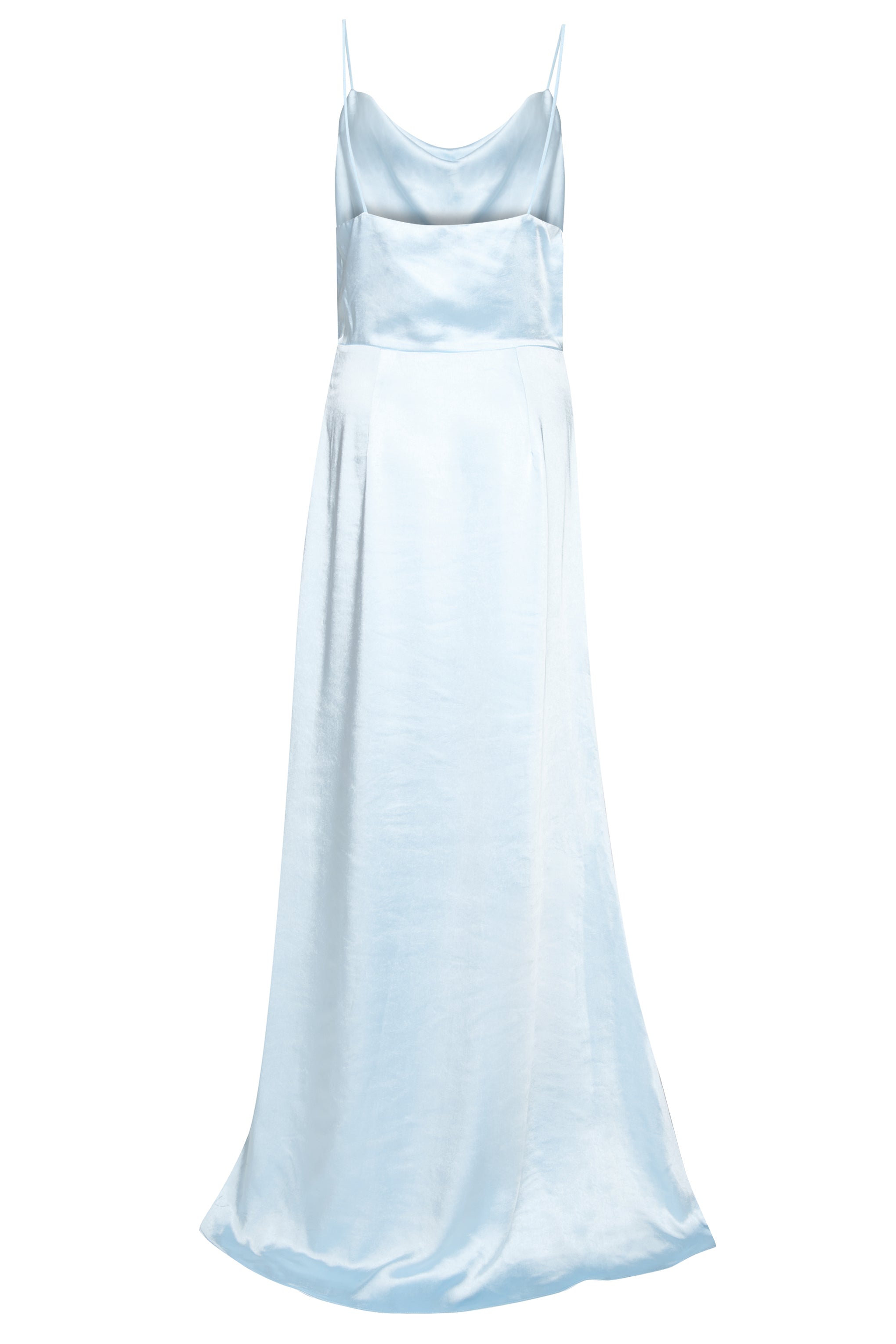 Vivian Icy Blue Cowl-Neck Bias Cut Maxi-Dress-image-5