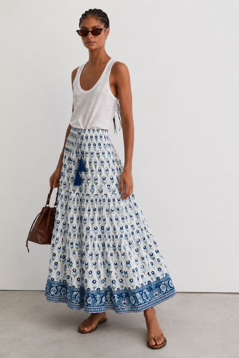 Soul Of Sita Maxi Gypsy Skirt In Woodblock Print