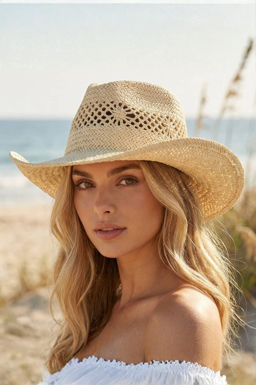 Soul Of Sita Natural Straw Cowboy Hat: Bei