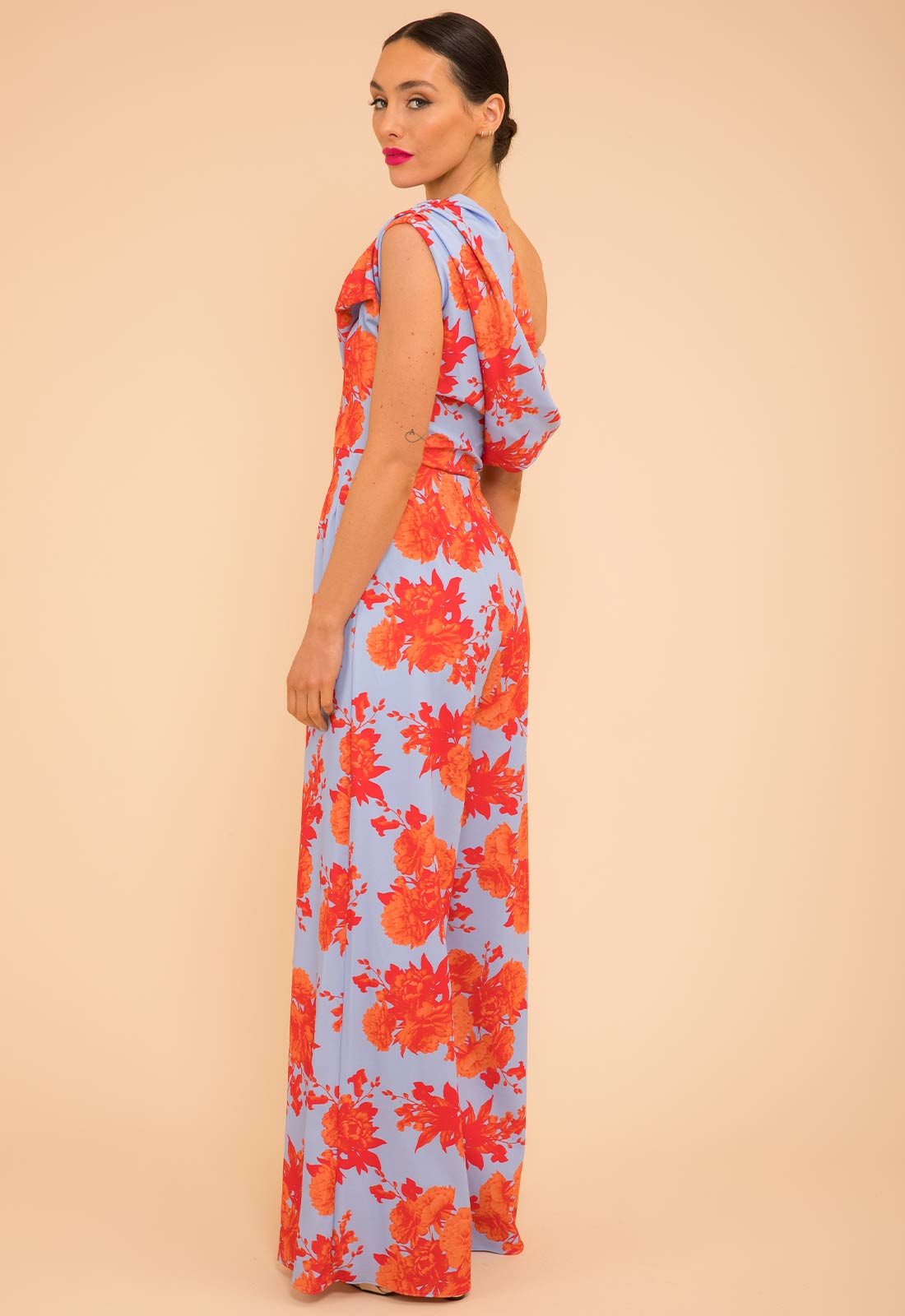 Atom Label Powder Blue And Orange Venice Jumpsuit
