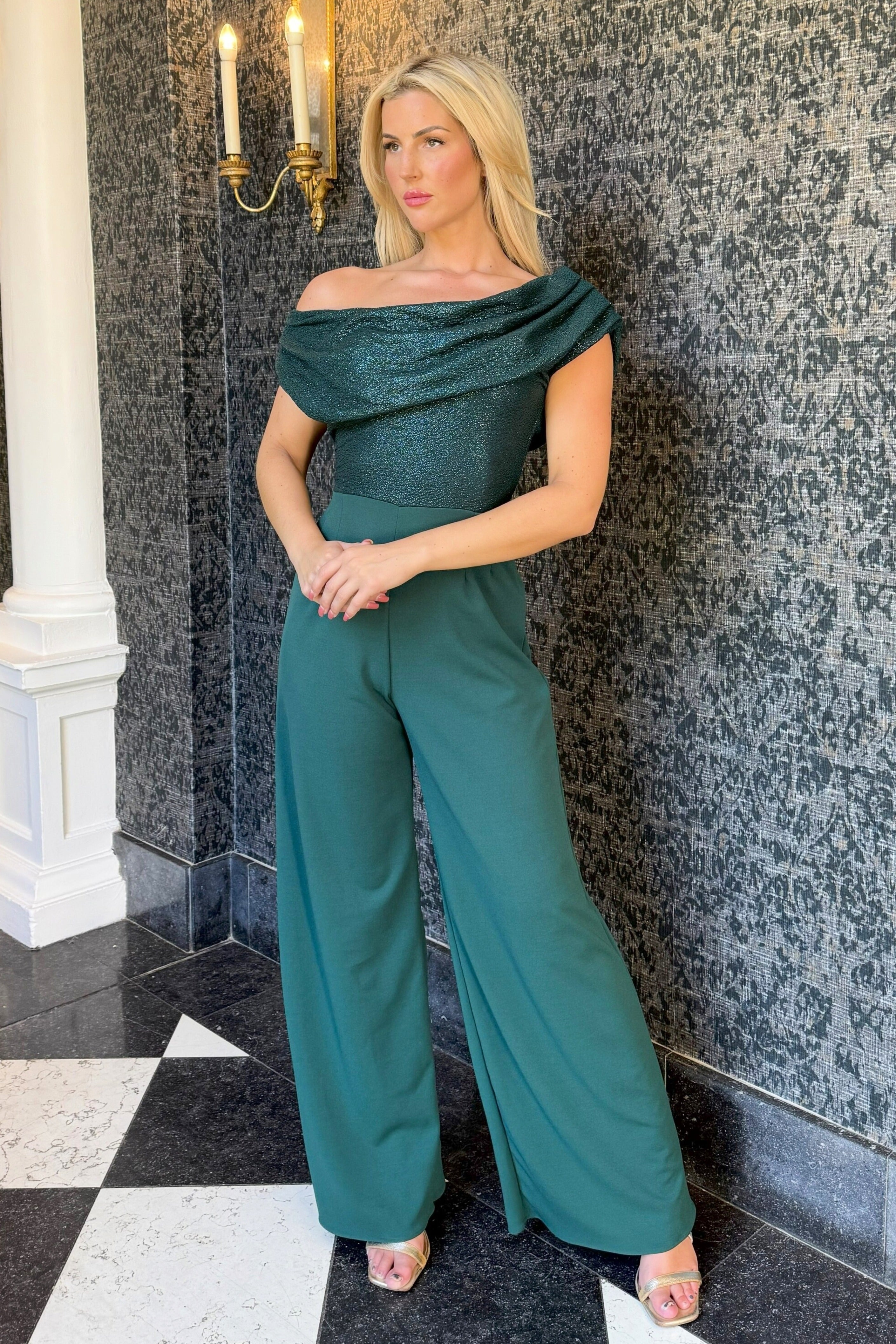 Atom label Forest Green Venice Sparkle Jumpsuit