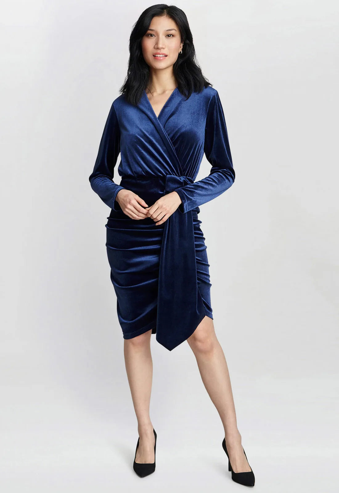 Gina Bacconi Blue Tasha Velvet Dress