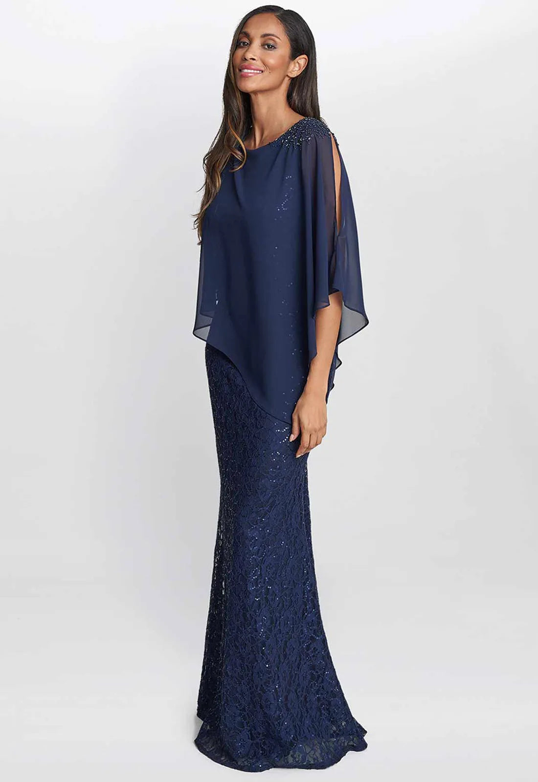 Gina Bacconi Navy Ginger Maxi Dress 8