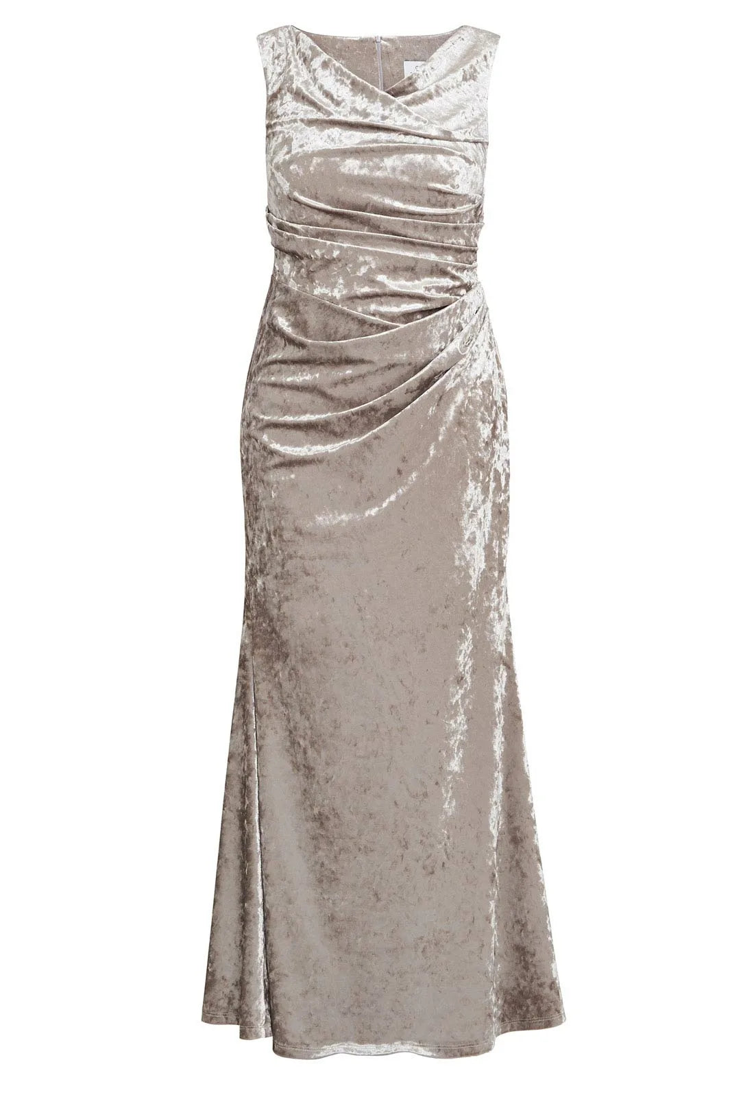 Gina Bacconi Champagne Talia Velvet Dress