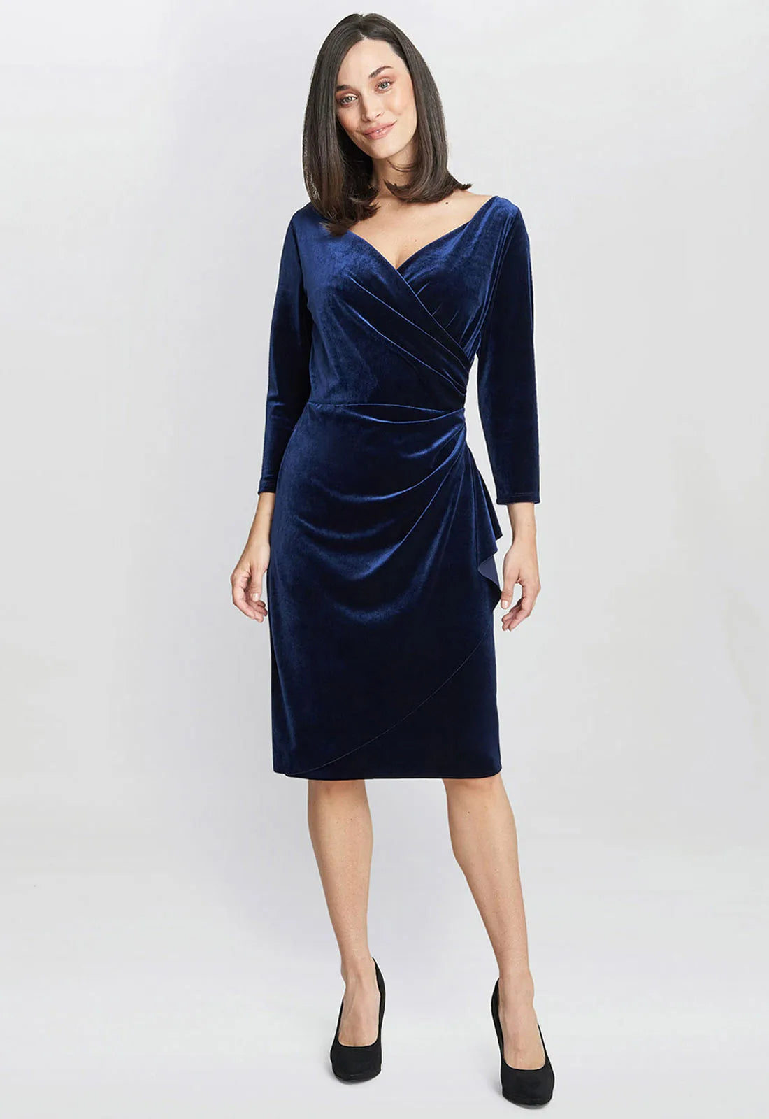Gina Bacconi Blue Tasha Velvet Dress
