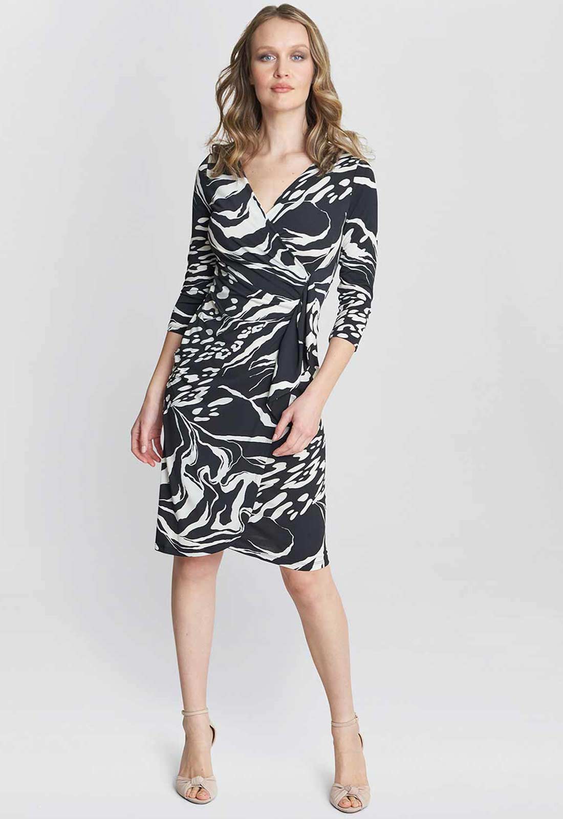 Gina Bacconi Gina Bacconi Bianca Printed Jersey Ruffle DressBianca Printed Jersey Ruffle Dress