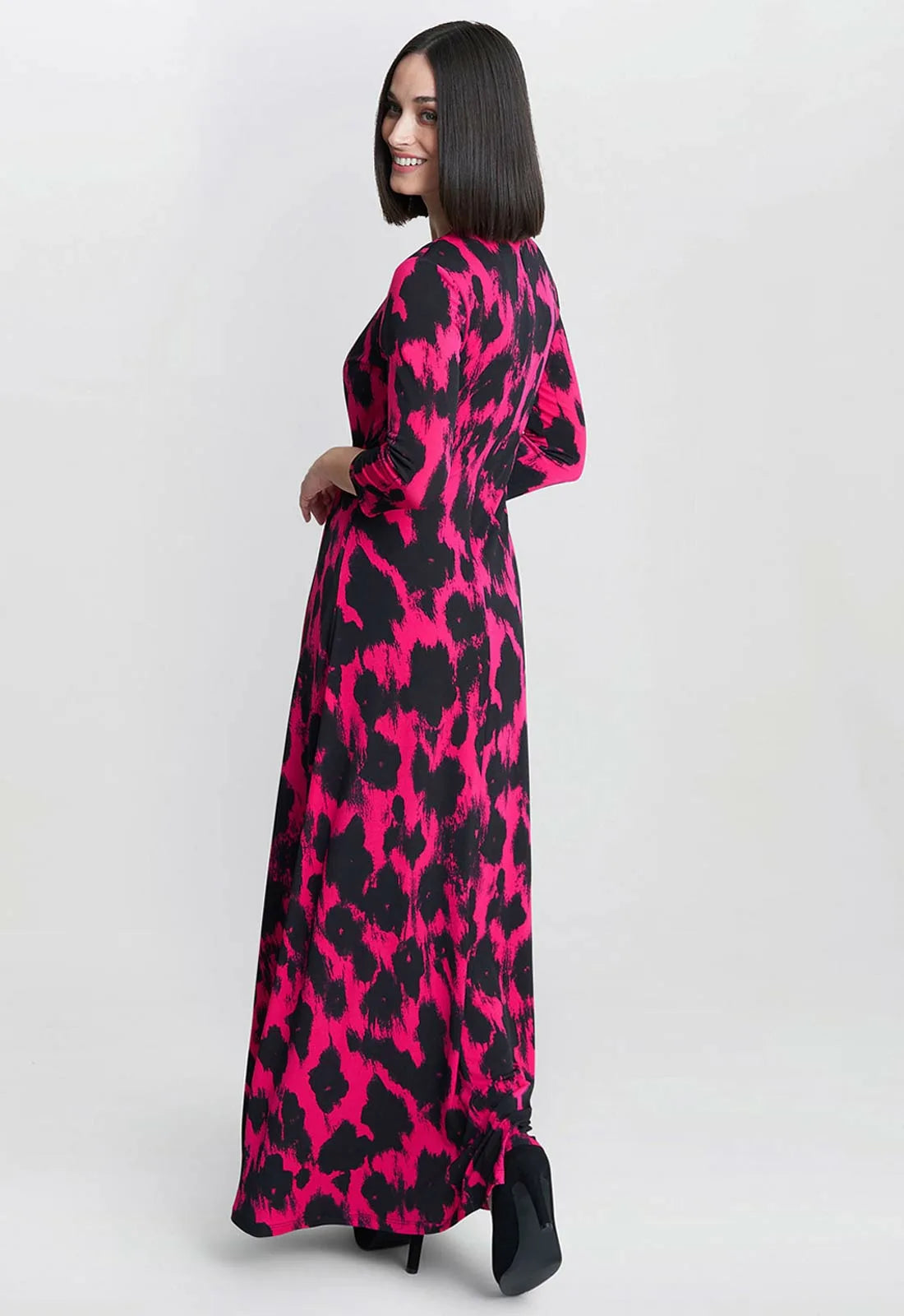 Gina Bacconi Pink Debra Wrap Maxi Dress