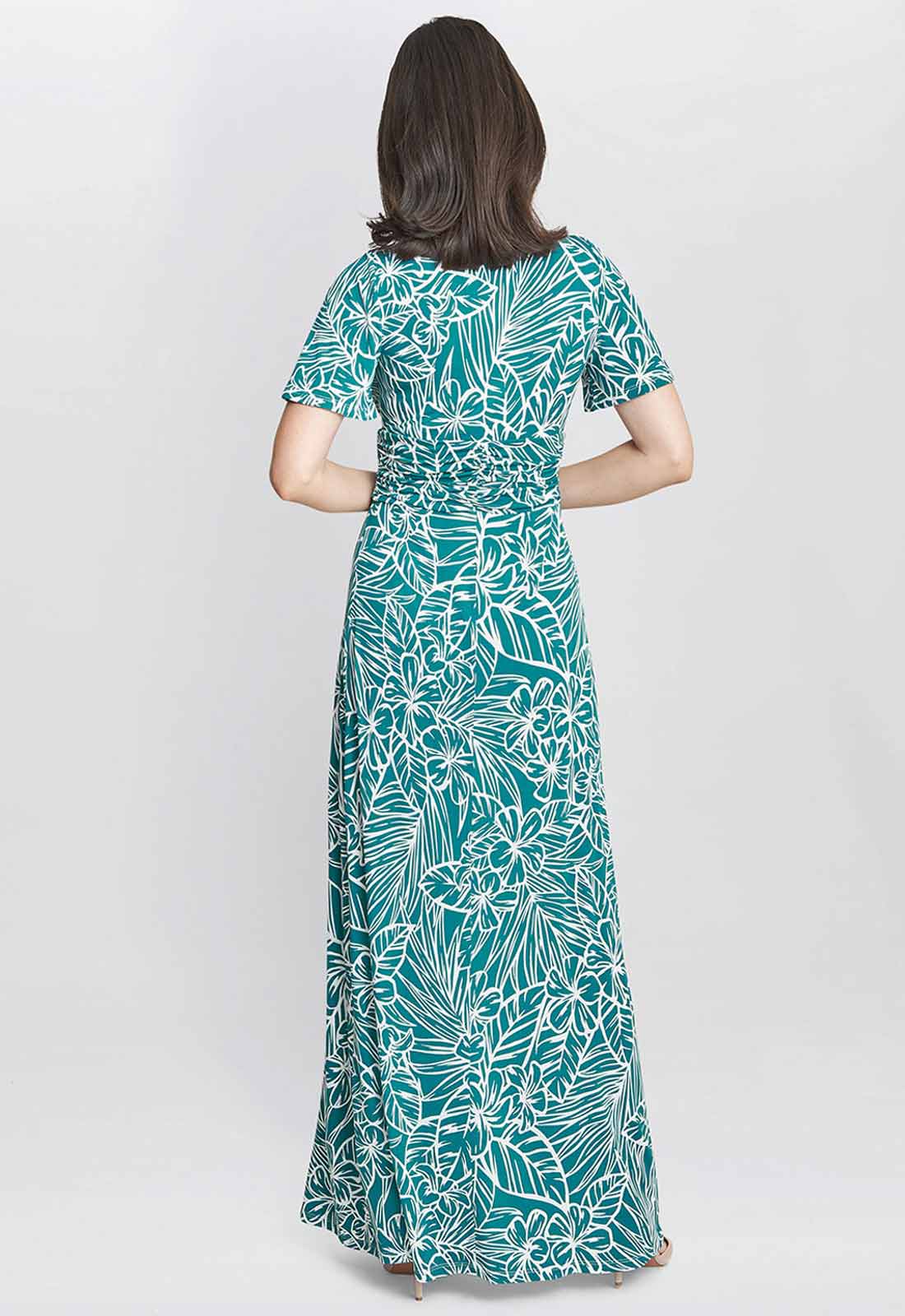 Gina Bacconi Green Fatima Maxi Dress