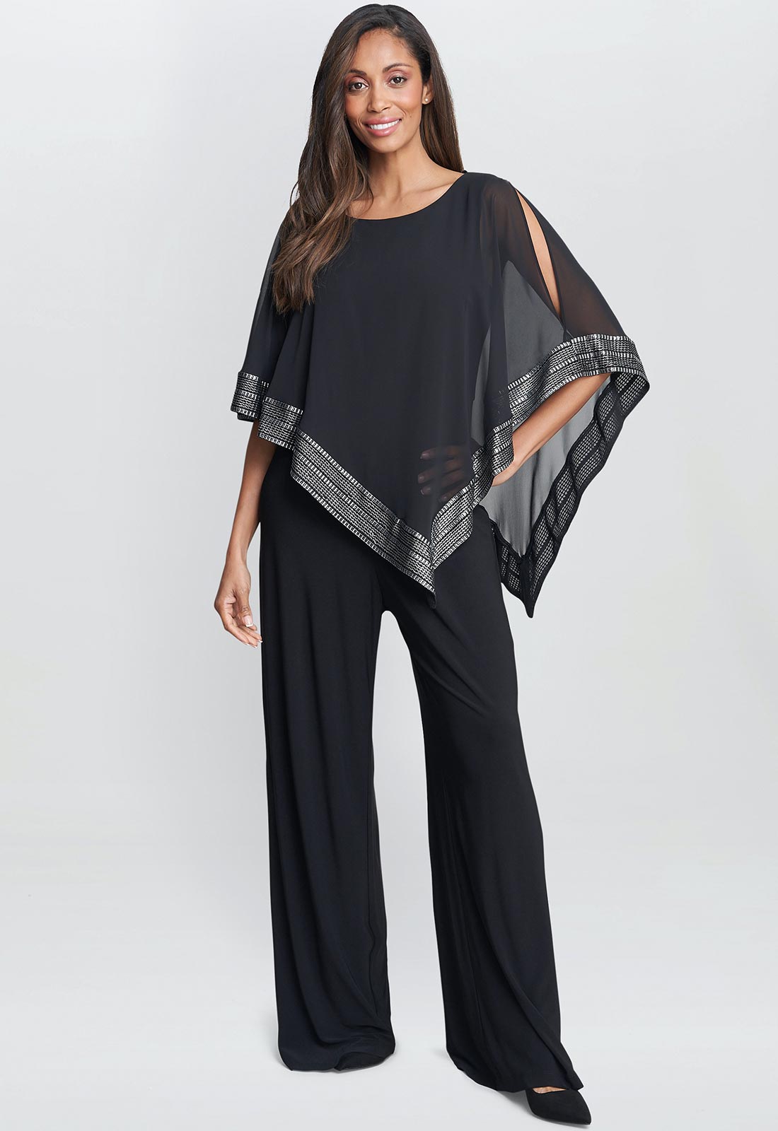 Gina Bacconi Black Eve Cape Jumpsuit