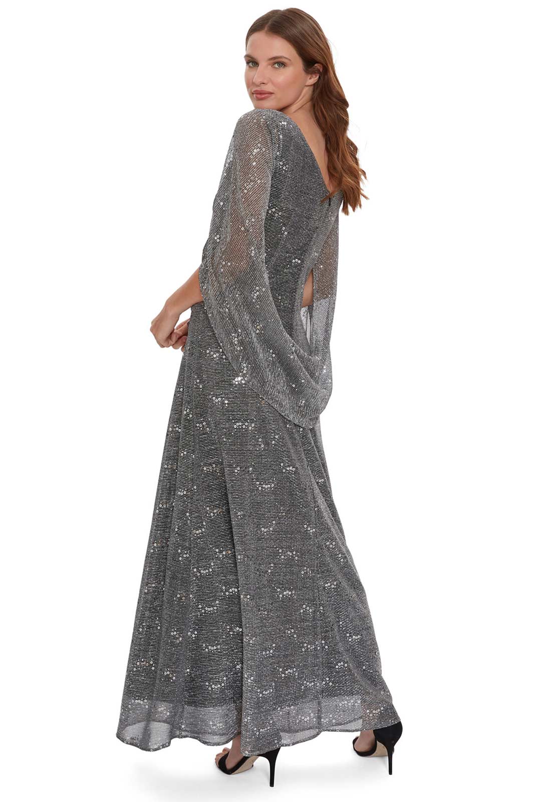 Grey Sequin Joanna Maxi Dress