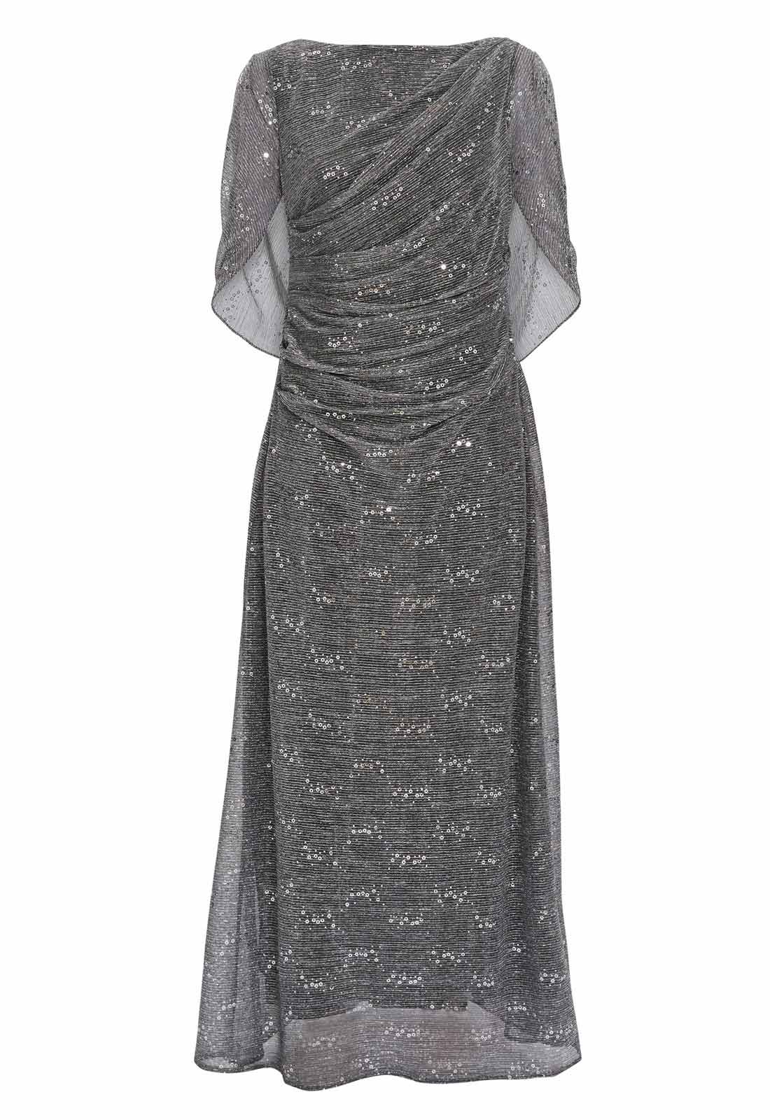 Gina Bacconi Joanna Metallic Sequin Knit Maxi Dress