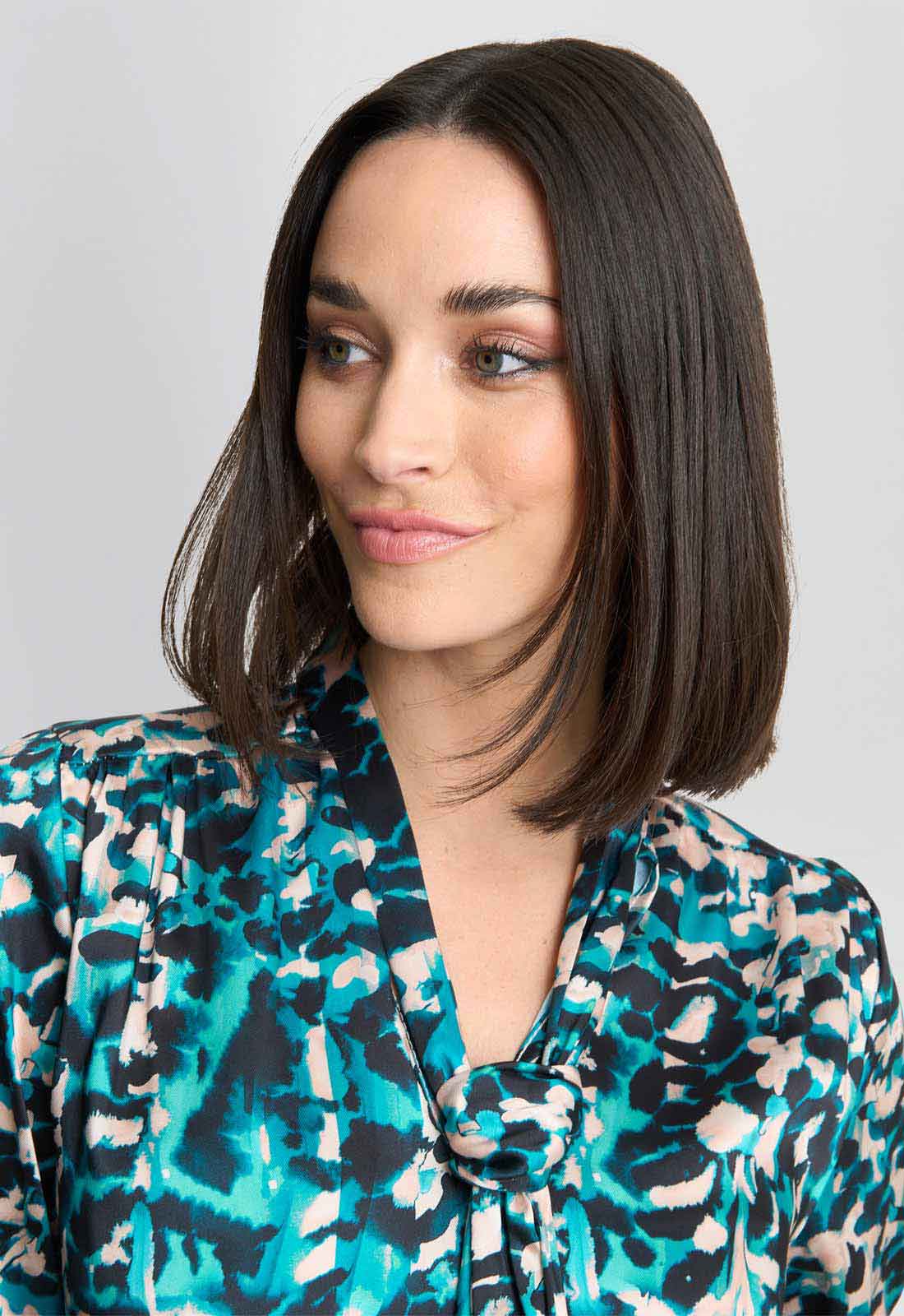 Gina Bacconi Multicoloured Avril Satin Pussy Bow Blouse