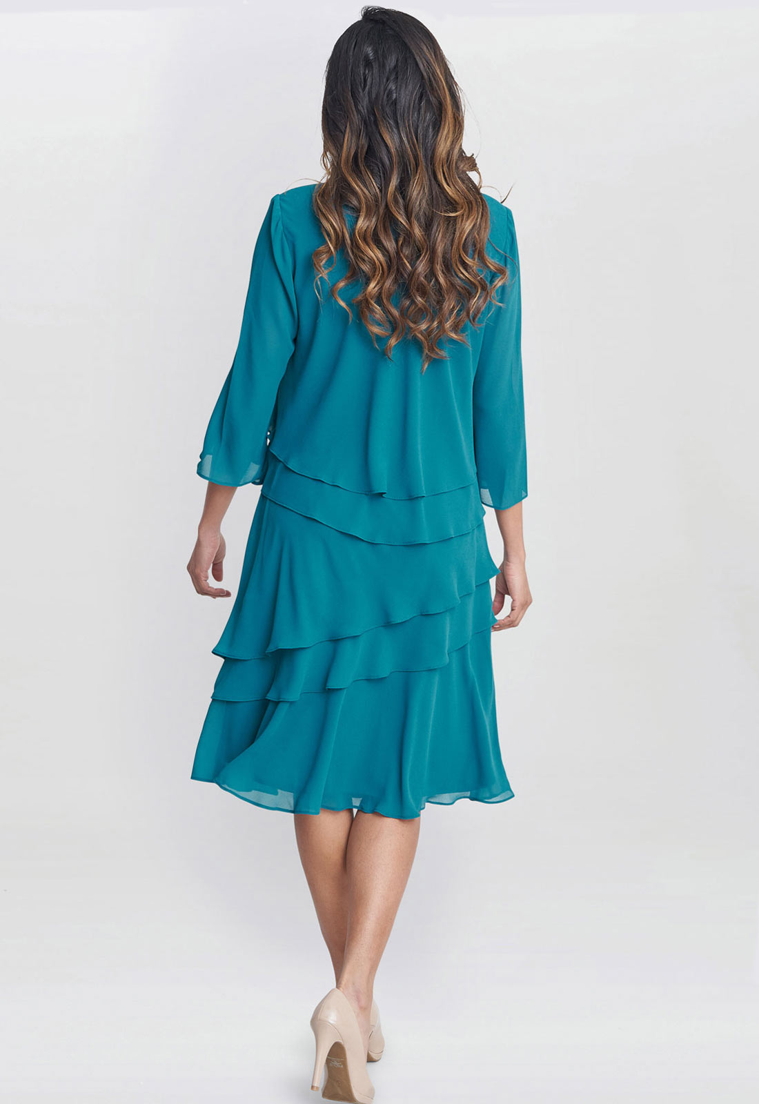 Gina Bacconi Teal Lola Jacket And  Dress