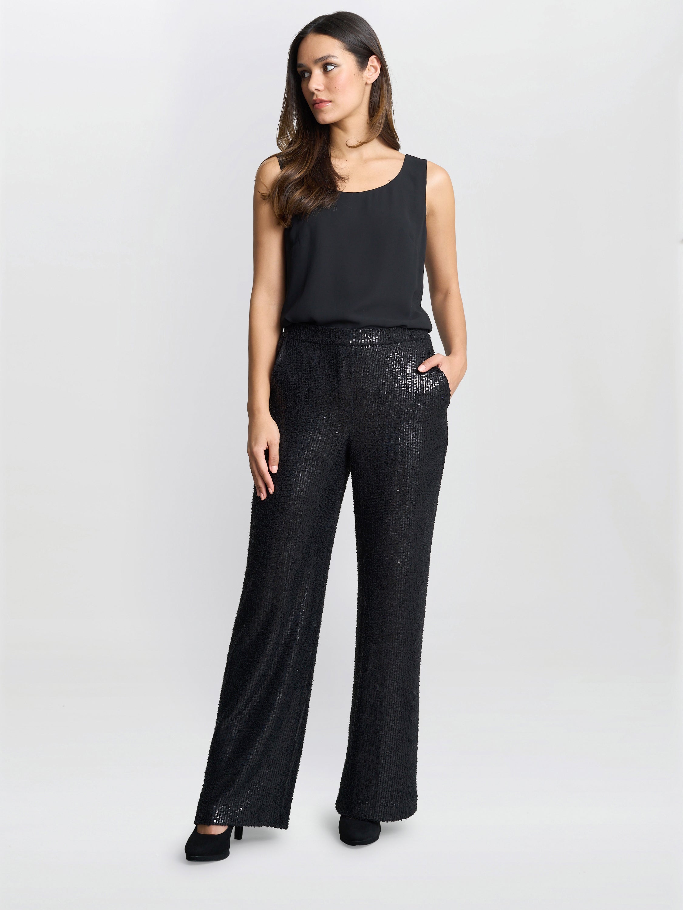 Gina Bacconi Black Leilani Sequin Trouser
