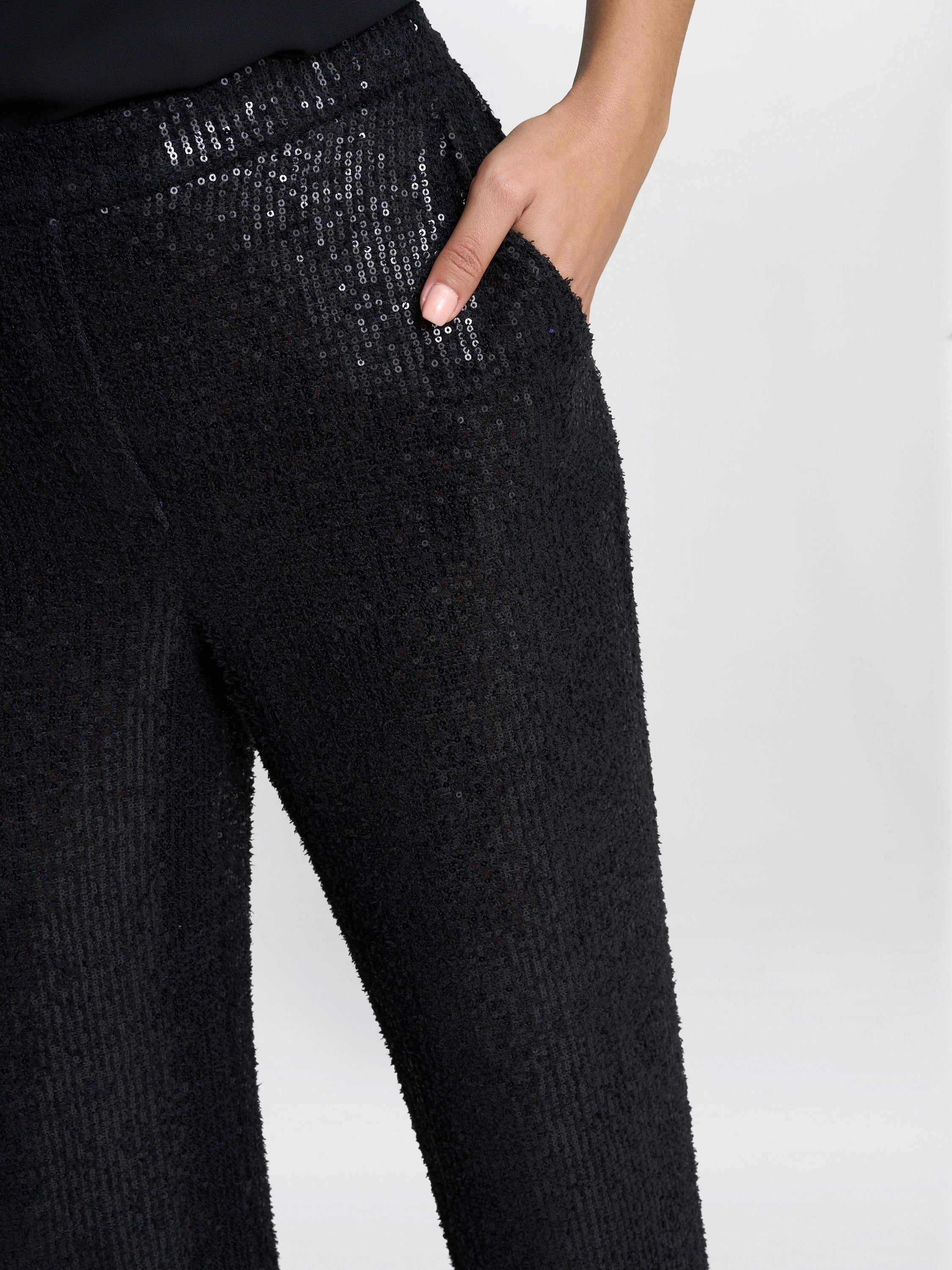 Gina Bacconi Black Leilani Sequin Trouser