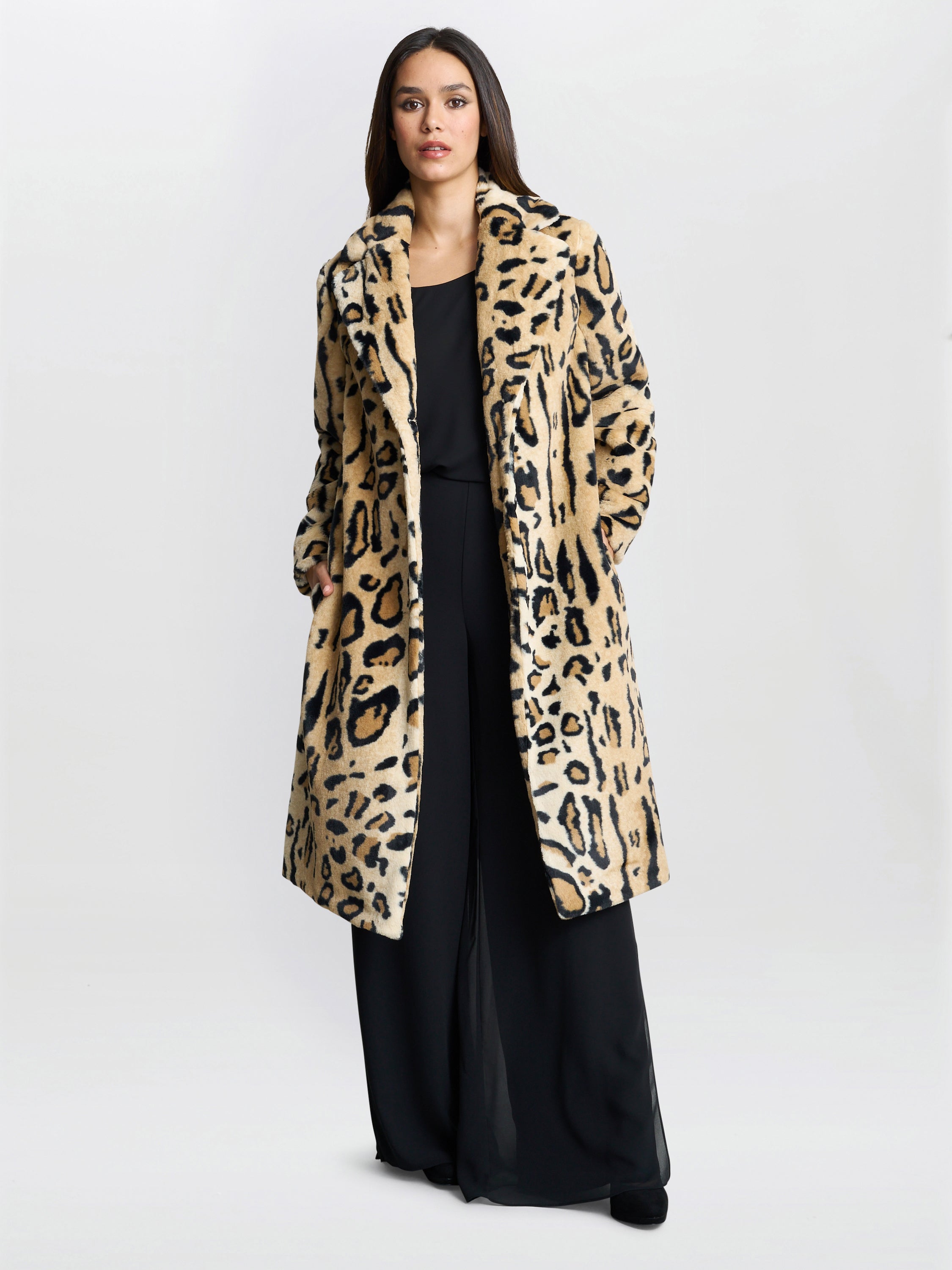 Gina Bacconi Brown Madison Faux Fur Coat
