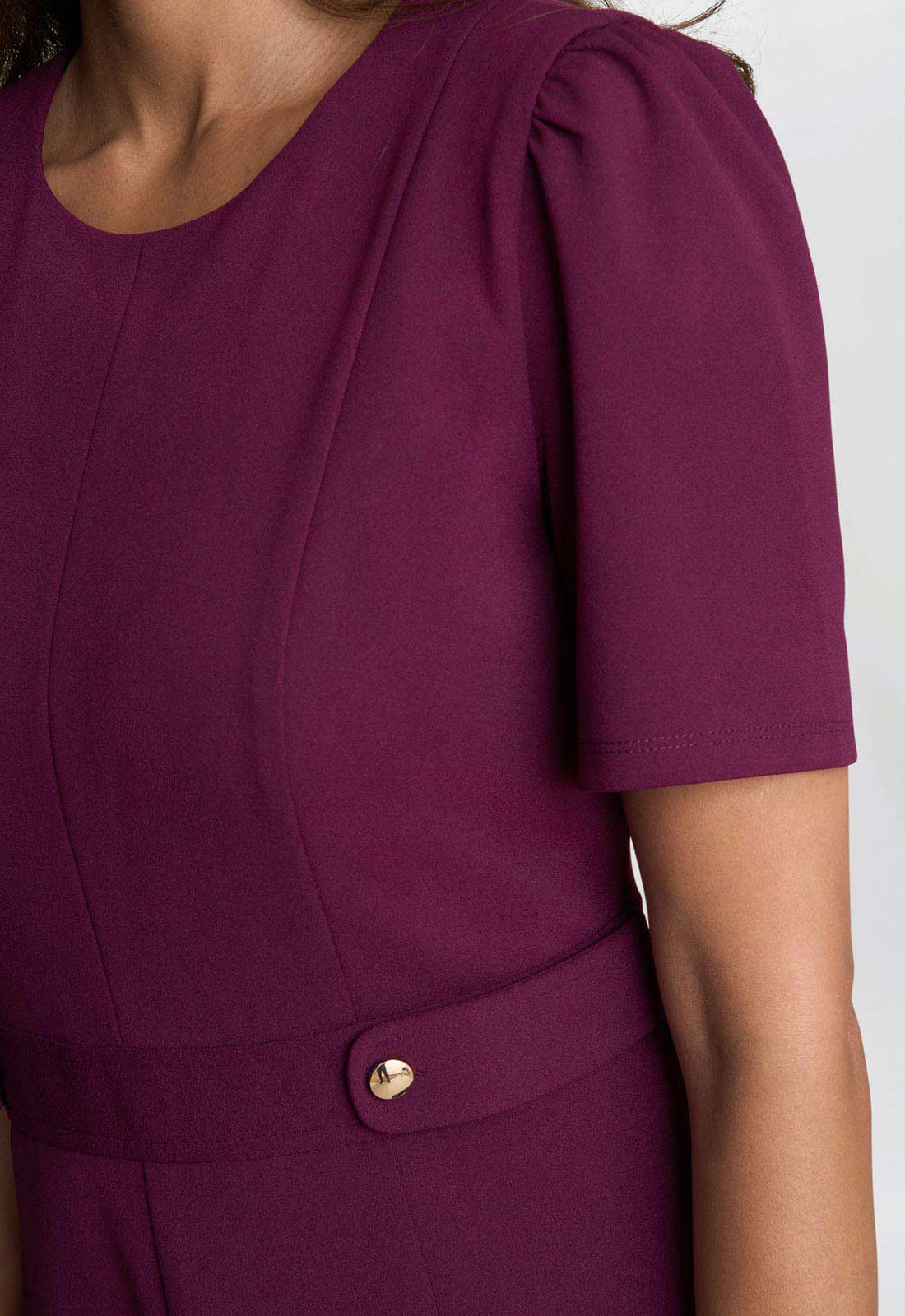 Gina Bacconi Burgundy Mel Fit And Flare Midi Dress