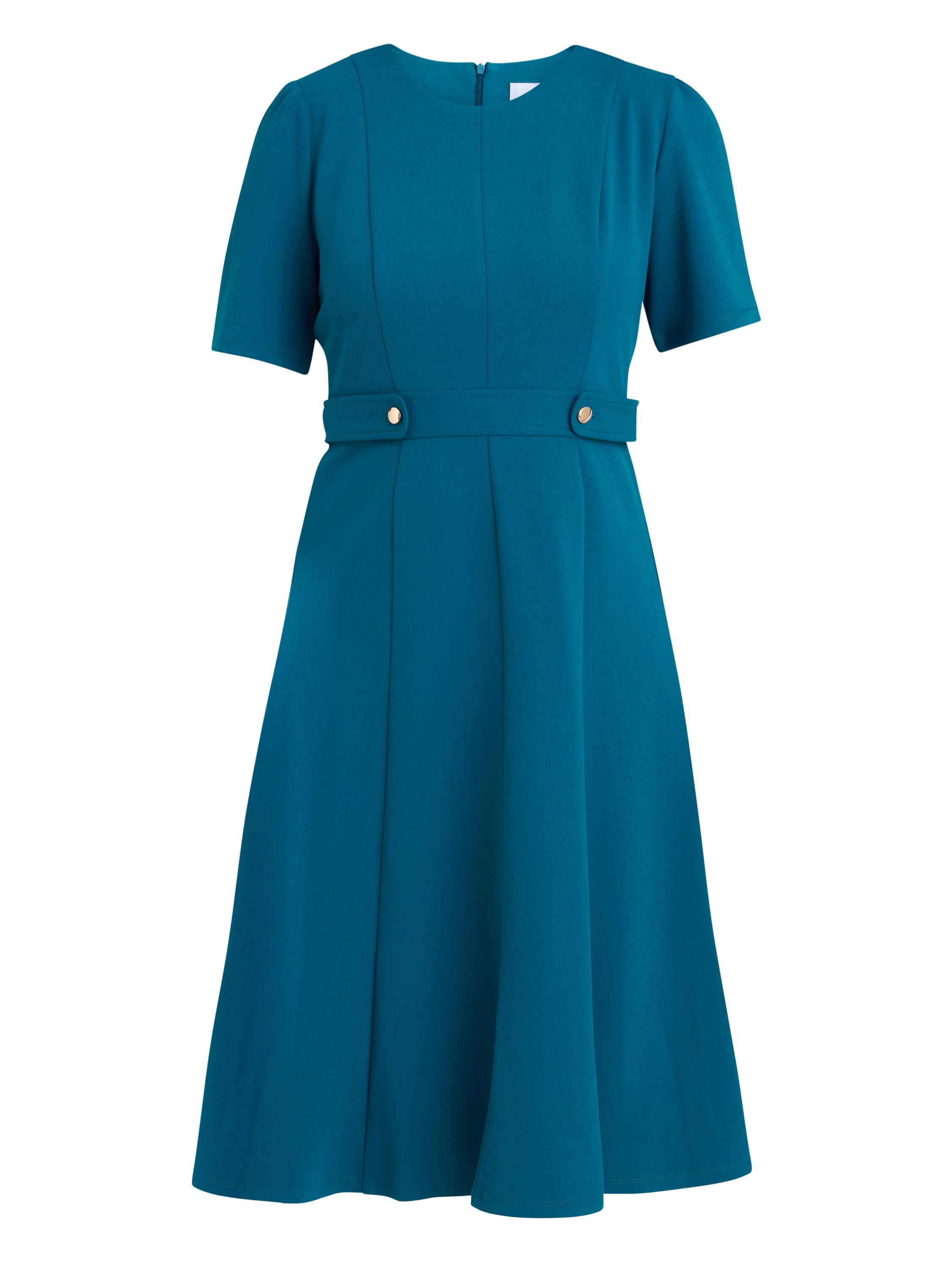 Gina Bacconi Petrol Mel Fit And Flare Midi Dress