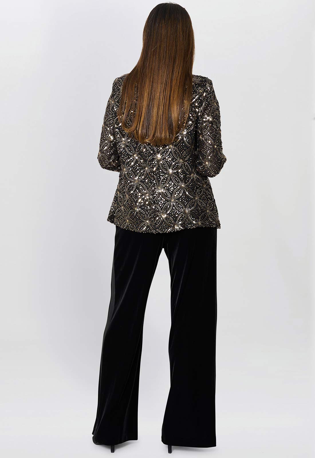 Gina Bacconi Black Tarin Embellished Top back