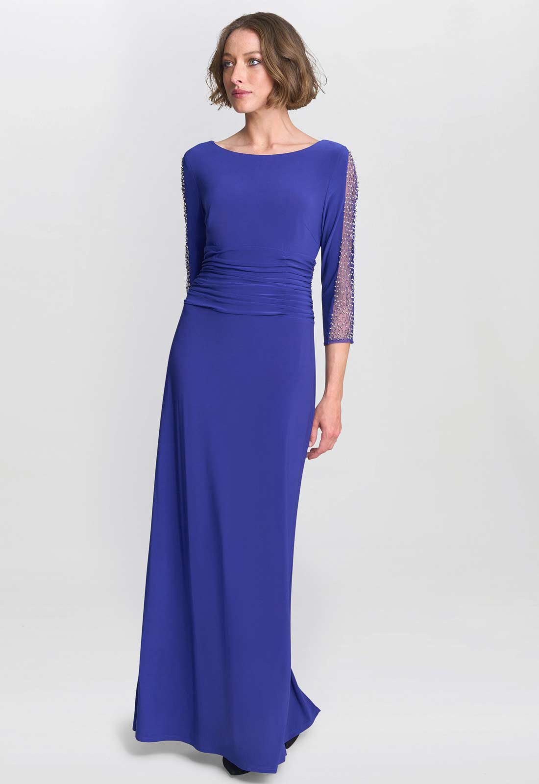Gina Bacconi Iris Hollie Embellished Sleeve Maxi Dress