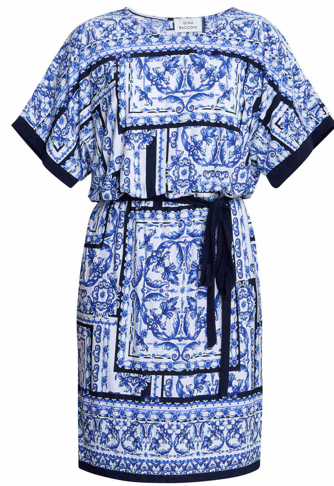 Gina Bacconi BLUE Tisha Belted Shift Dress