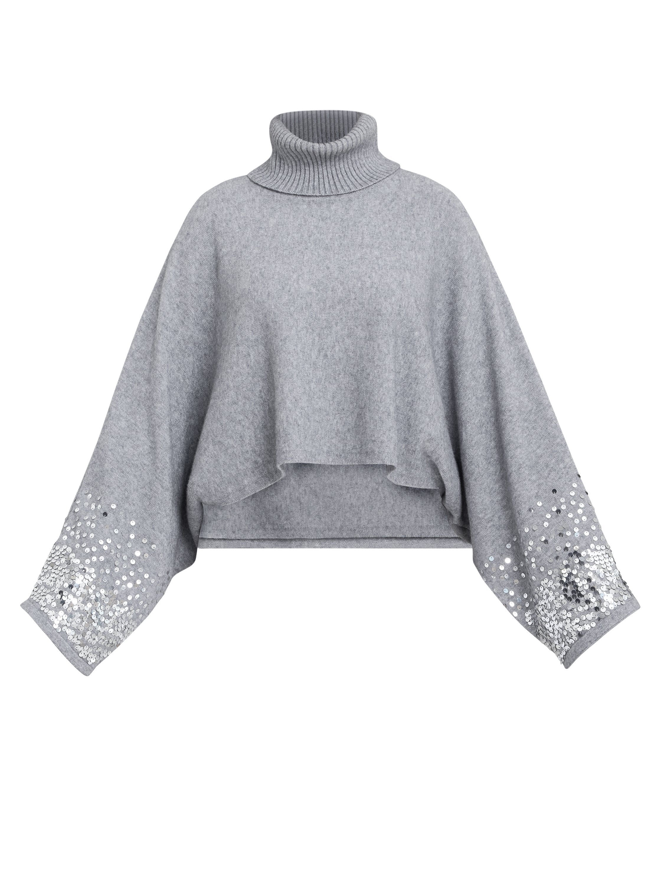 Gina Bacconi Grey Vanna Sequin Cuff Jumper