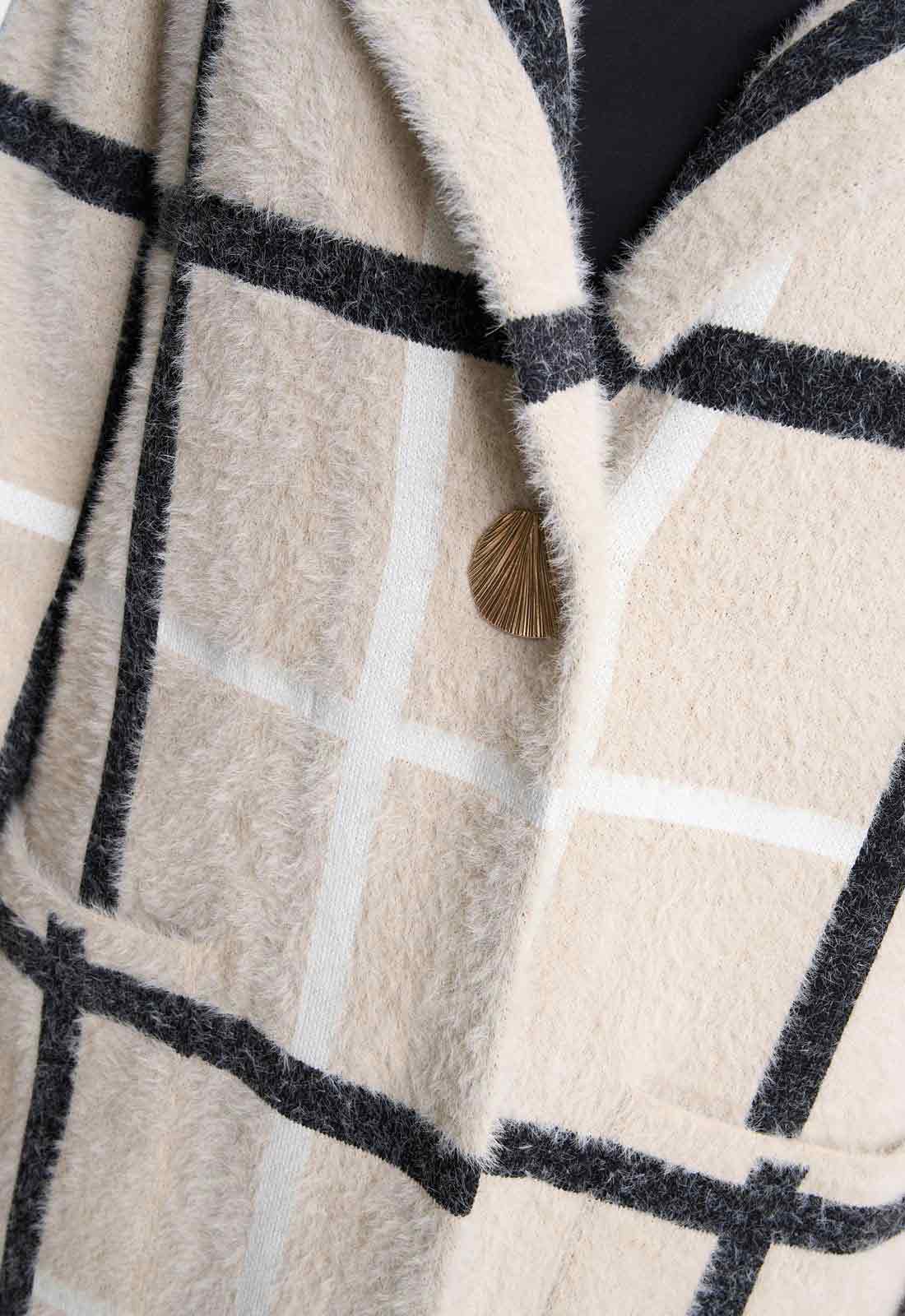 Gina Bacconi Black / Beige Winslet Checked Coat