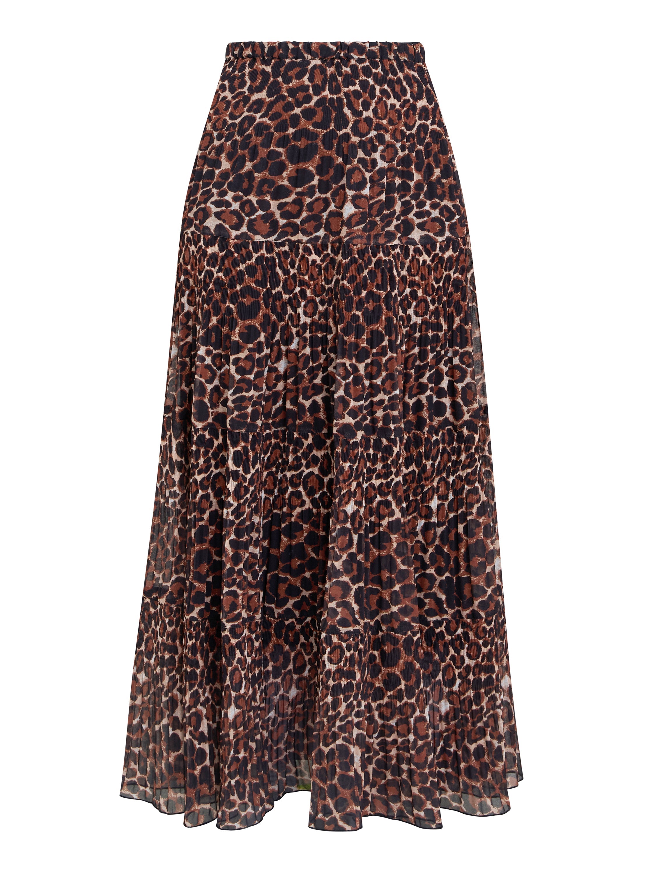 Gina Bacconi Brown Kristy Leopard Print Maxi Skirt