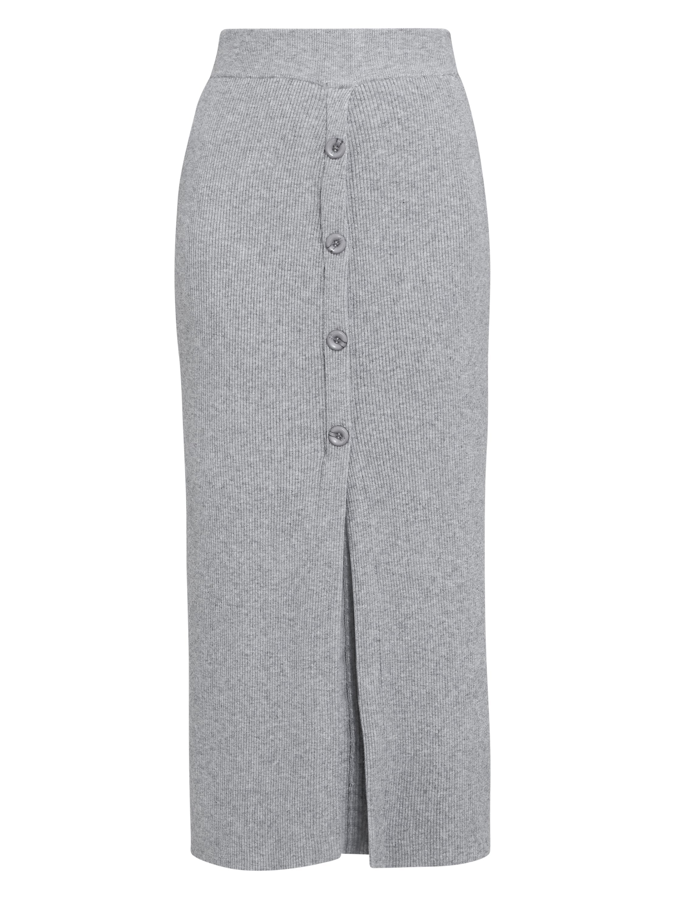 Gina Bacconi Grey Arlette Button Front Knitted Skirt