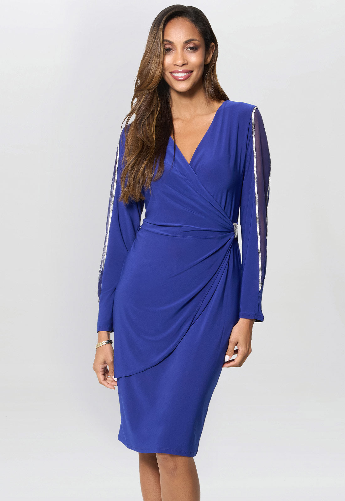 Gina Bacconi Royal Ceri Jersey Dress With Diamante Detail
