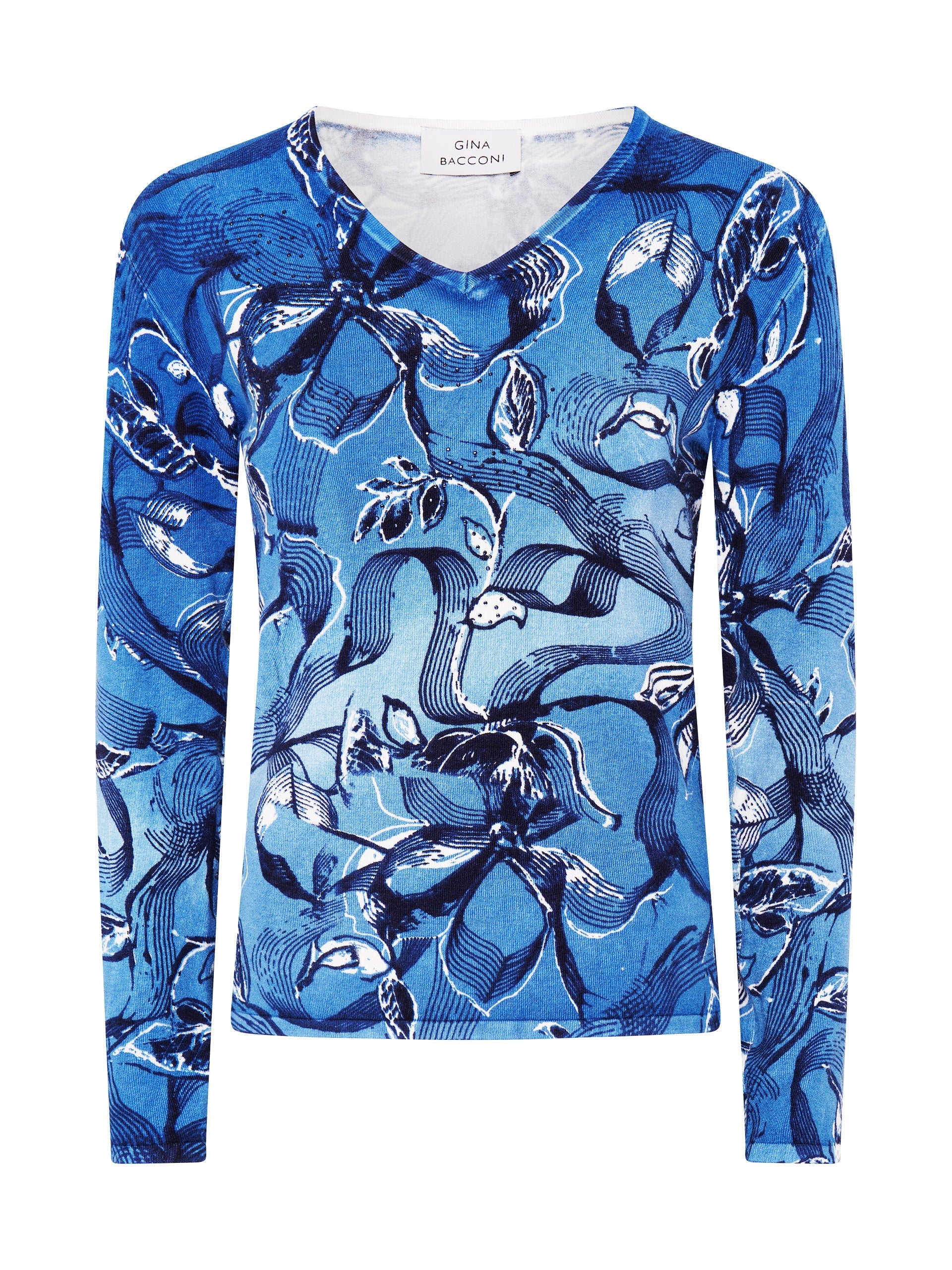 Gina Bacconi Blue Riya Printed Jumper