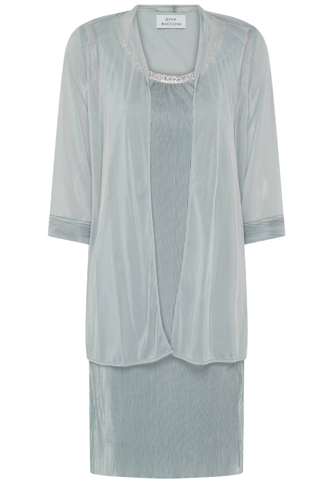 Gina Bacconi SAGE Sue-Ann Pleated Dress And Chiffon Jacket
