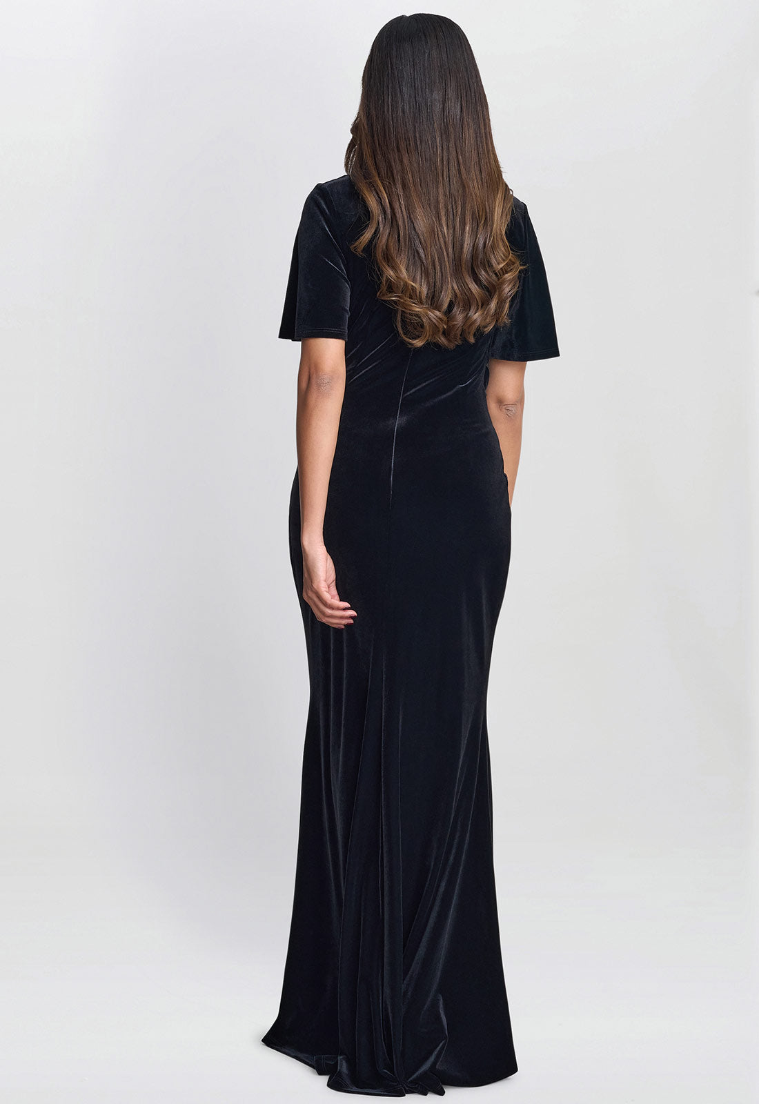 long velvet evening gown Minka back