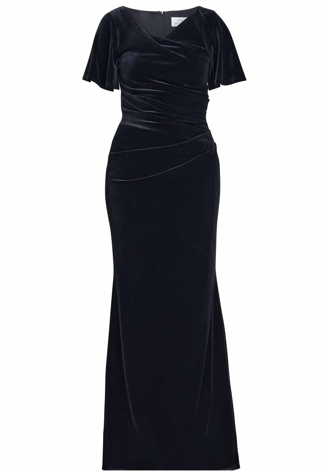 long velvet evening gown Minka cut out
