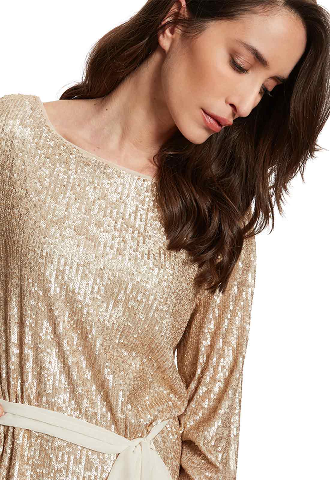 Gina Bacconi Lonika Stretch Sequin Blouse