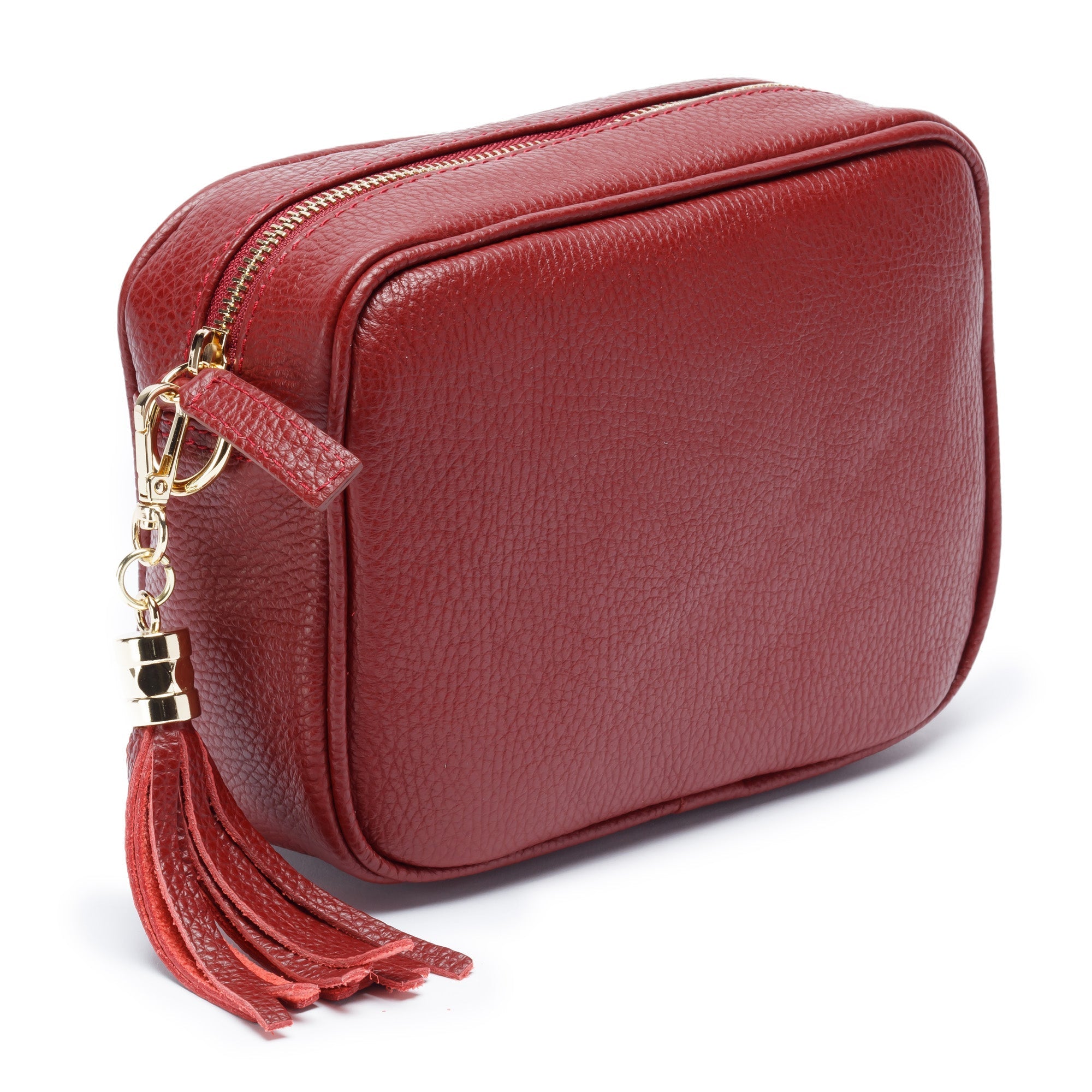 Elie Beaumont Crossbody Tassel Wine