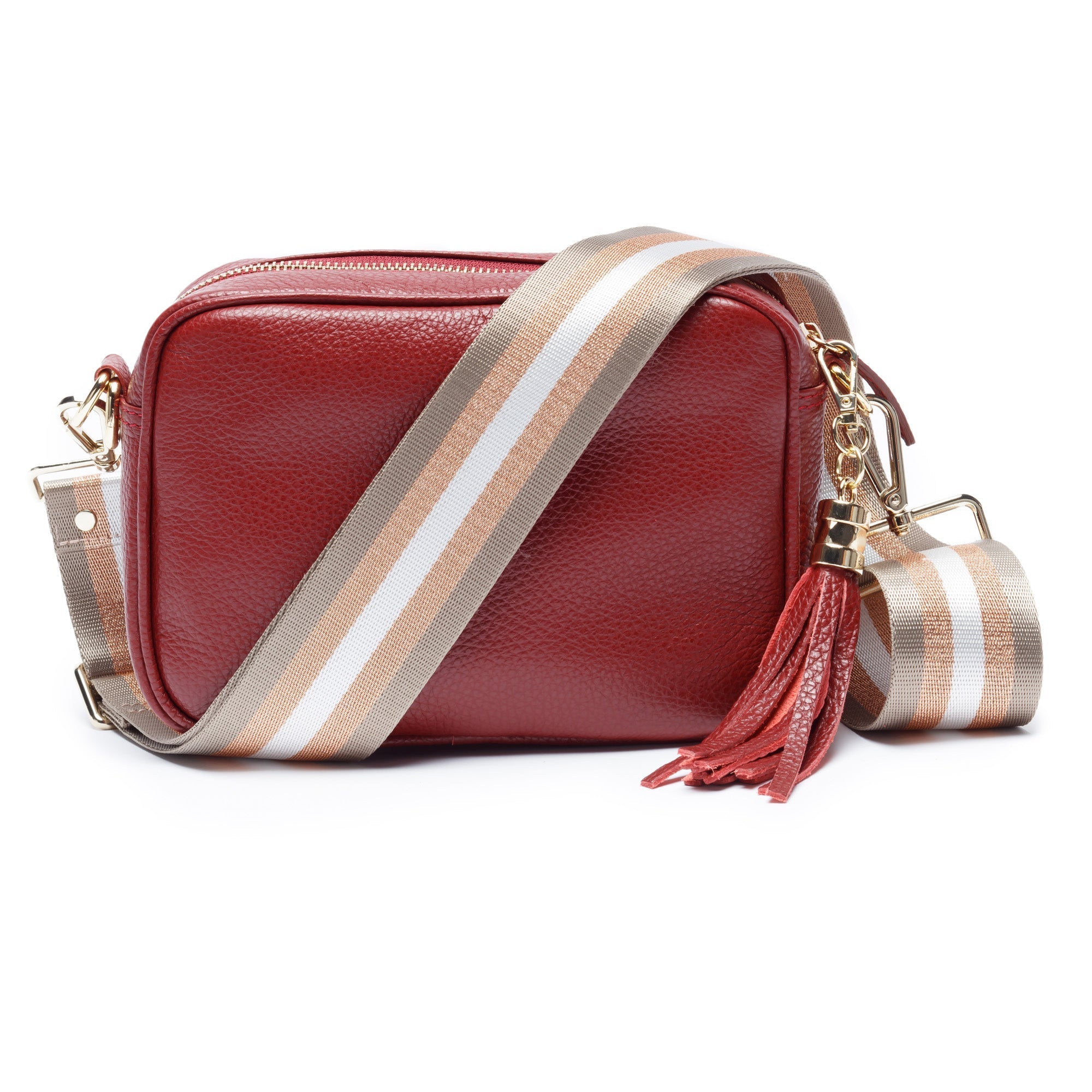 Elie Beaumont Crossbody Tassel Wine