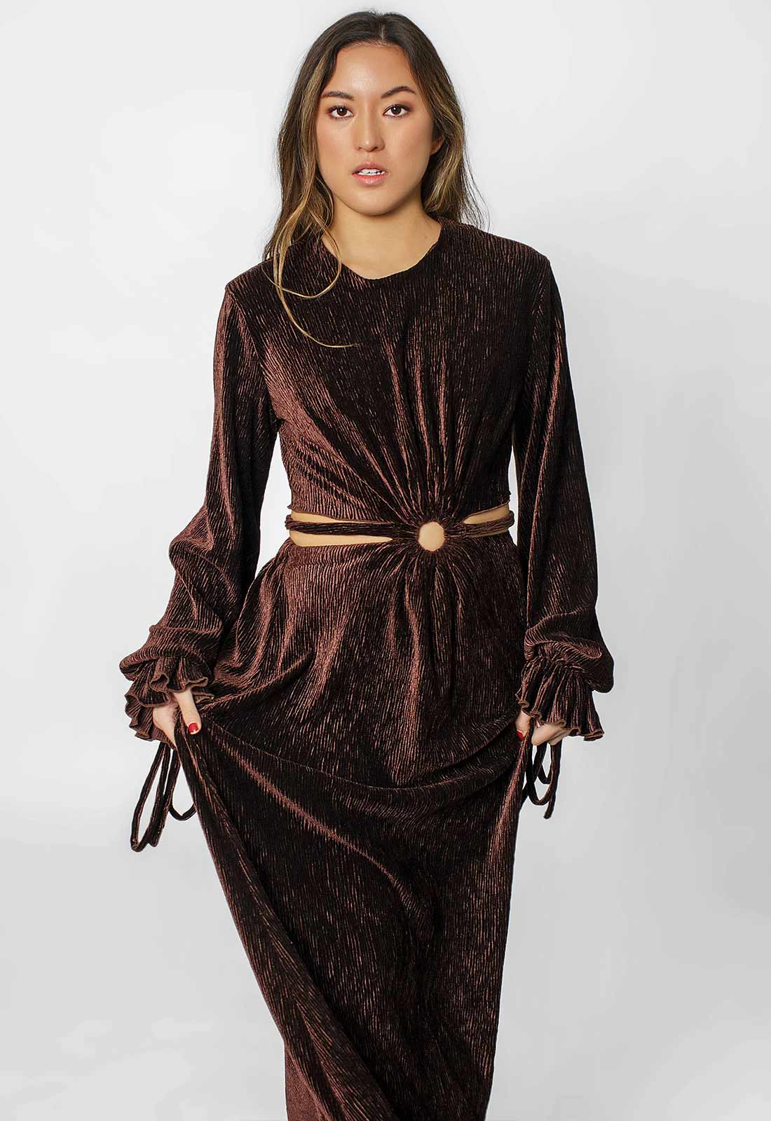 zina dress in chocolate
