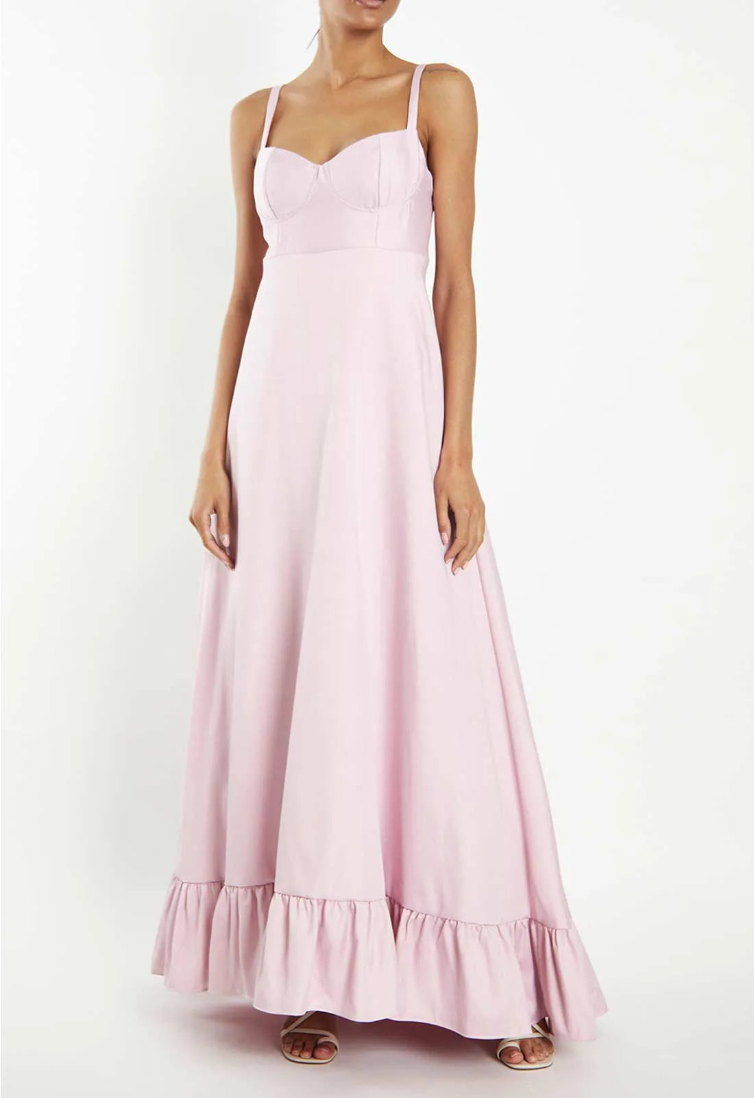 True Decadence Pink Frill Maxi Dress-0