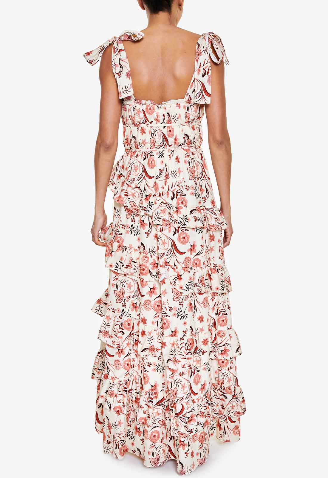 True Decadence Cream Floral Maxi Dress-110462