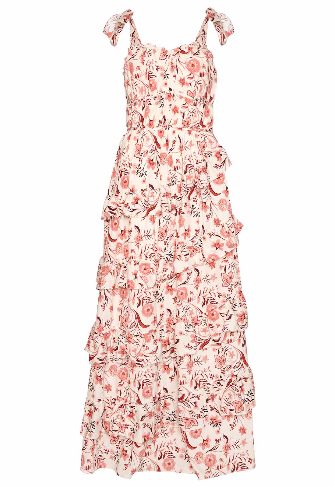 True Decadence Cream Floral Maxi Dress-110463