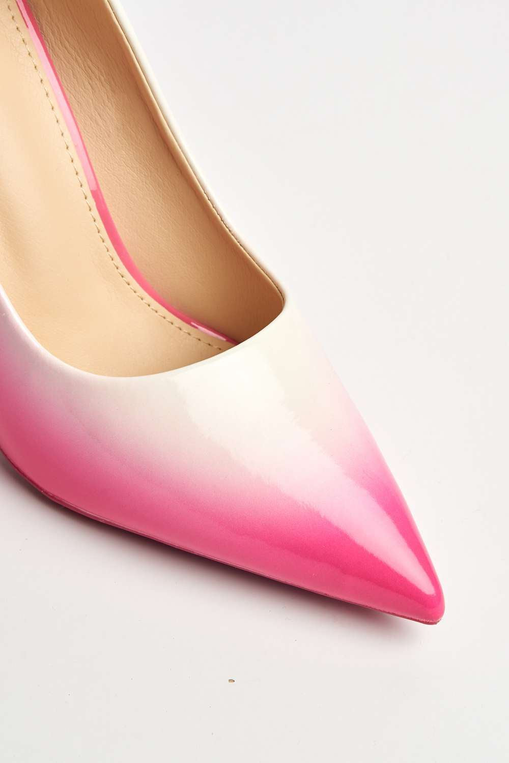 Miss Diva Pink Dua Two Tone Pointed Toe Court Shoes