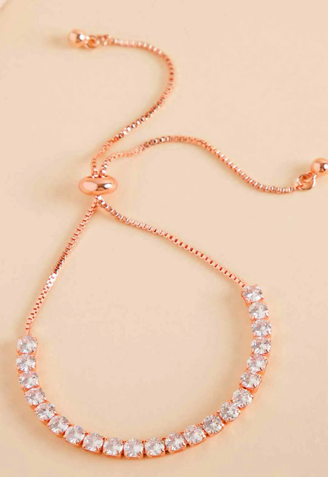 Always Chic Rose Gold Crystal Rope Bracelet-0