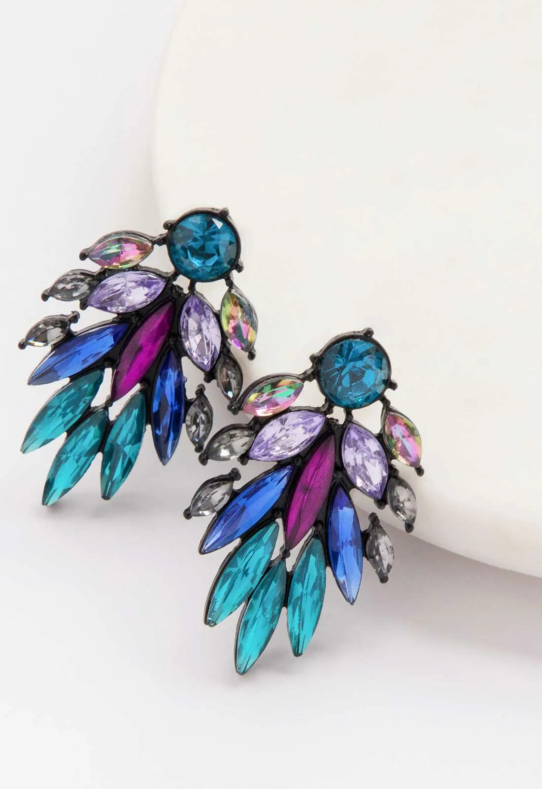 Always Chic Leaf Multi Coloured Earrings-91635