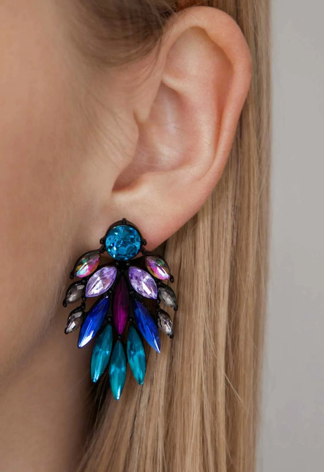 Always Chic Leaf Multi Coloured Earrings-91636