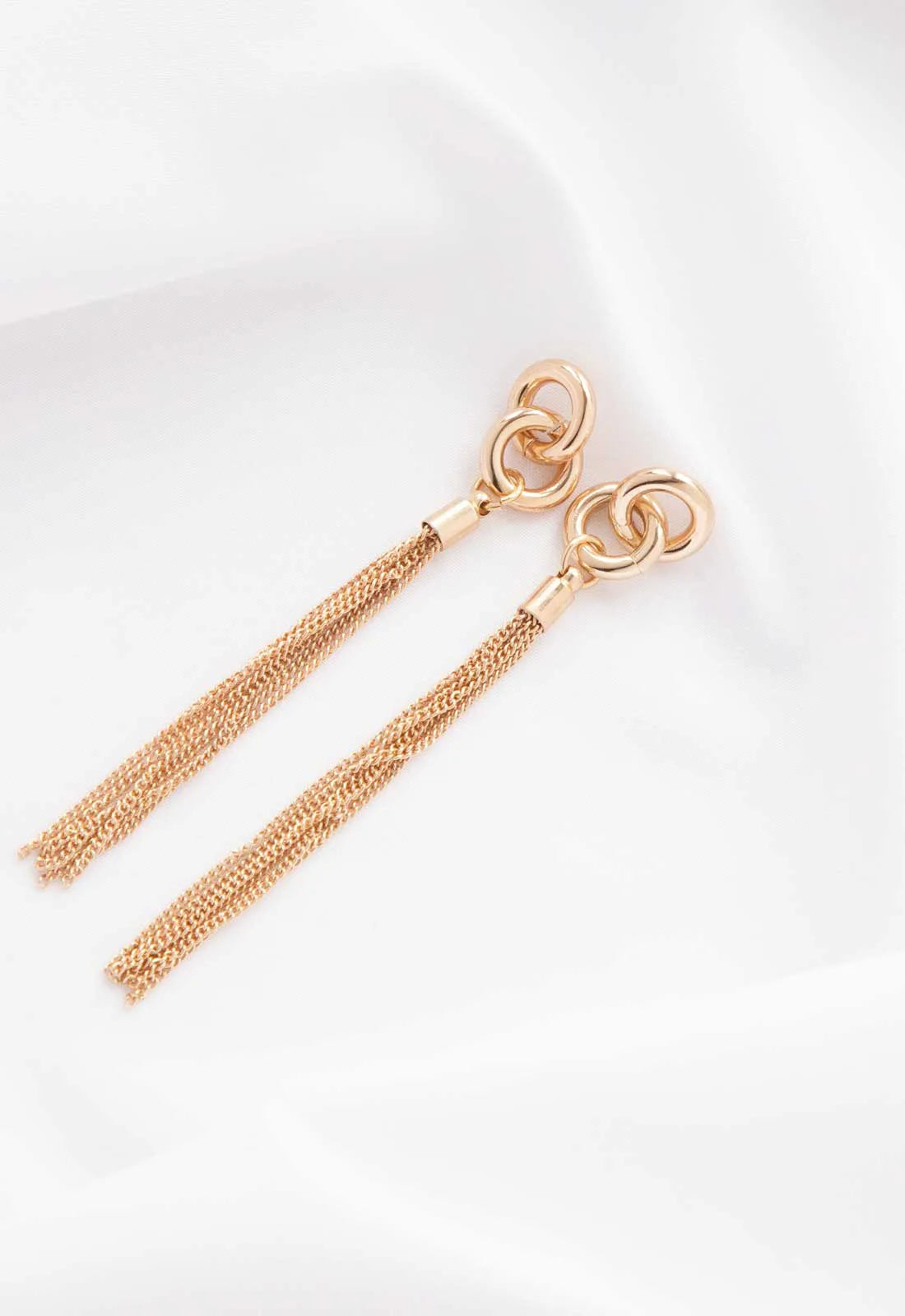 Always Chic Gold Knot and Tassel Earrings-91852