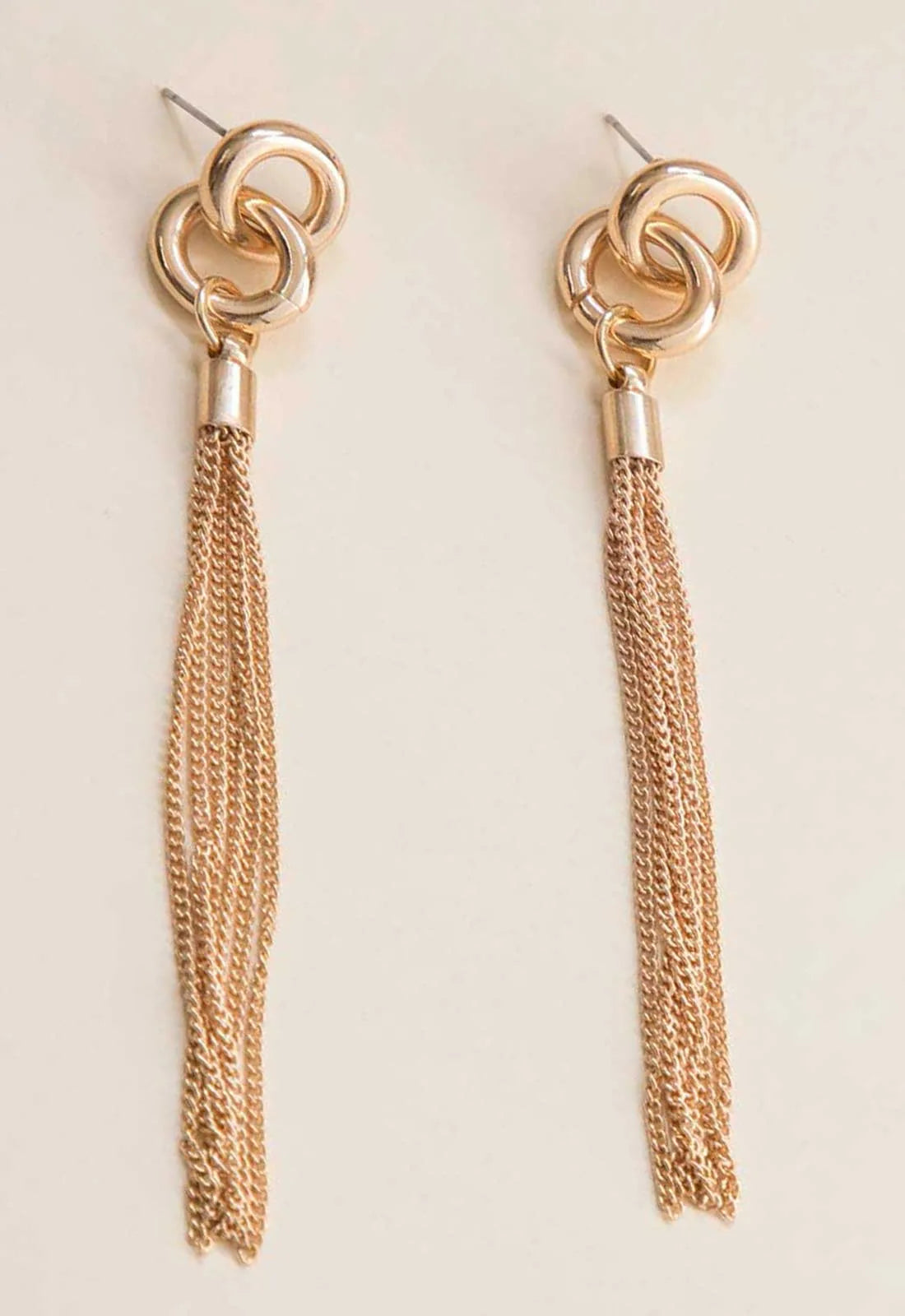 Always Chic Gold Knot and Tassel Earrings-91851