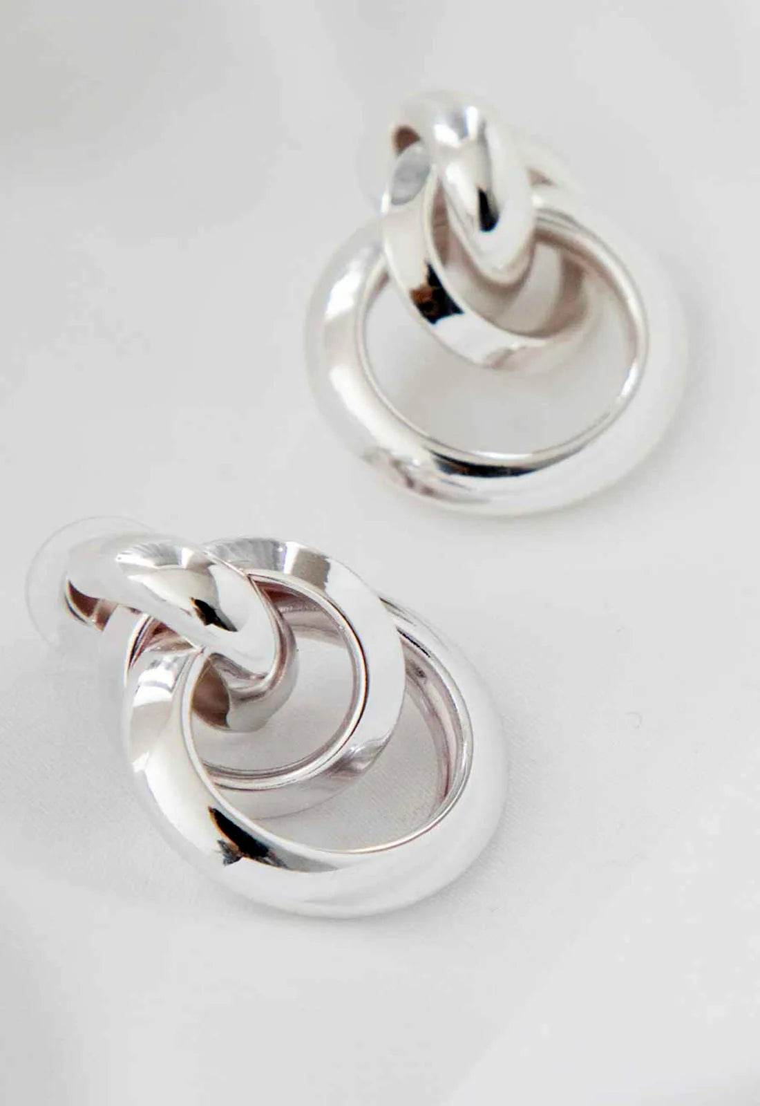 Always Chic Silver Knot Earrings-0